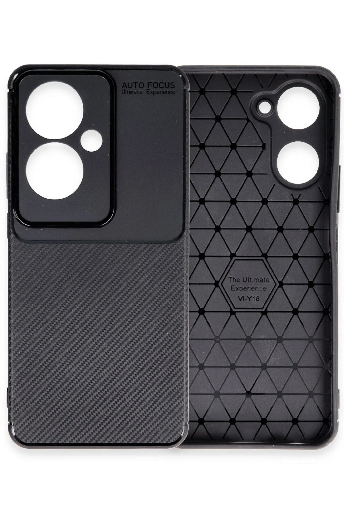 NewFace Reno 11F Kılıf Auto Focus Karbon Kapak - Siyah BSTMY