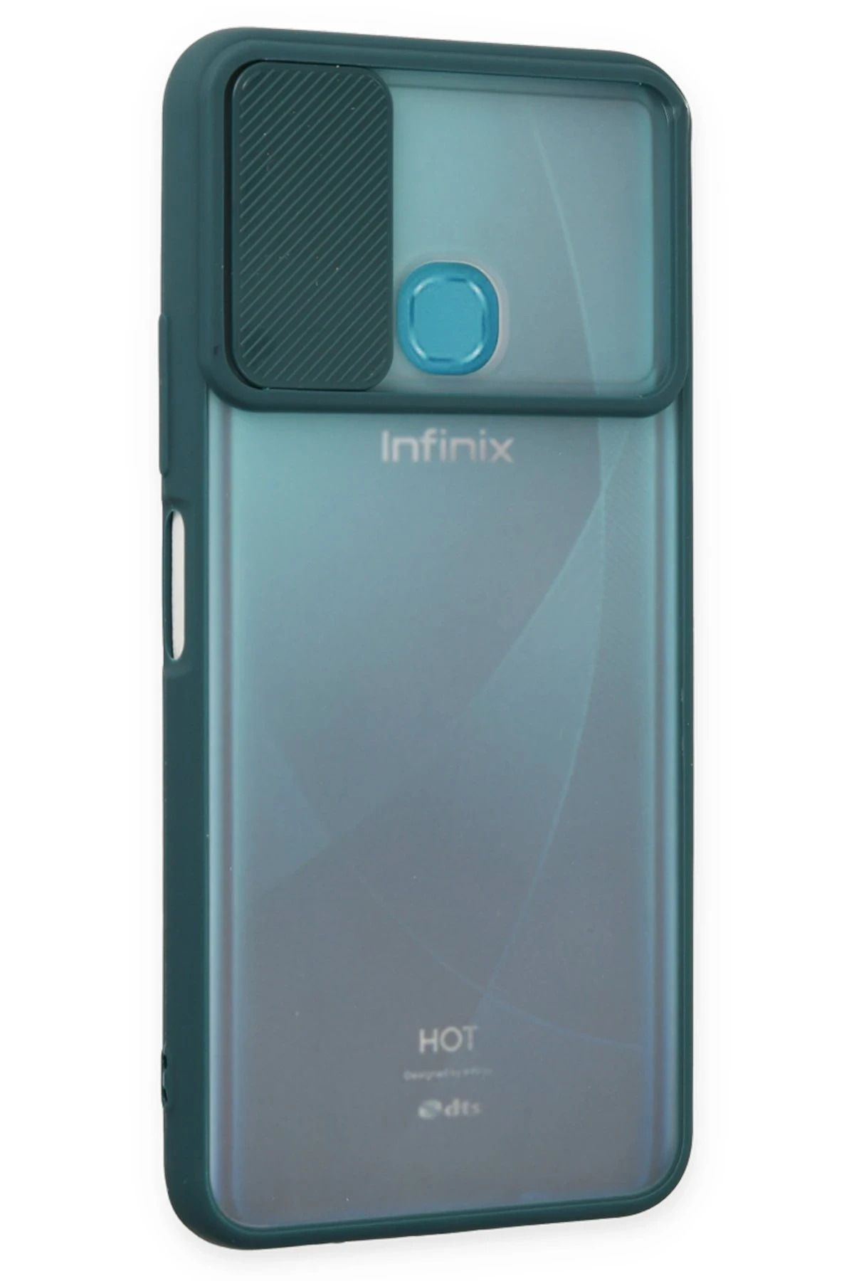 NewFace İnfinix Hot 9 Kılıf Palm Buzlu Kamera Sürgülü Silikon - Yeşil BSTMY