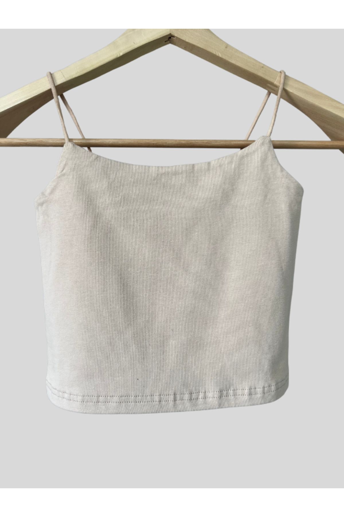 Damla Kadın İp Askılı Pamuklu Crop Top Büstiyer Bluz Atlet