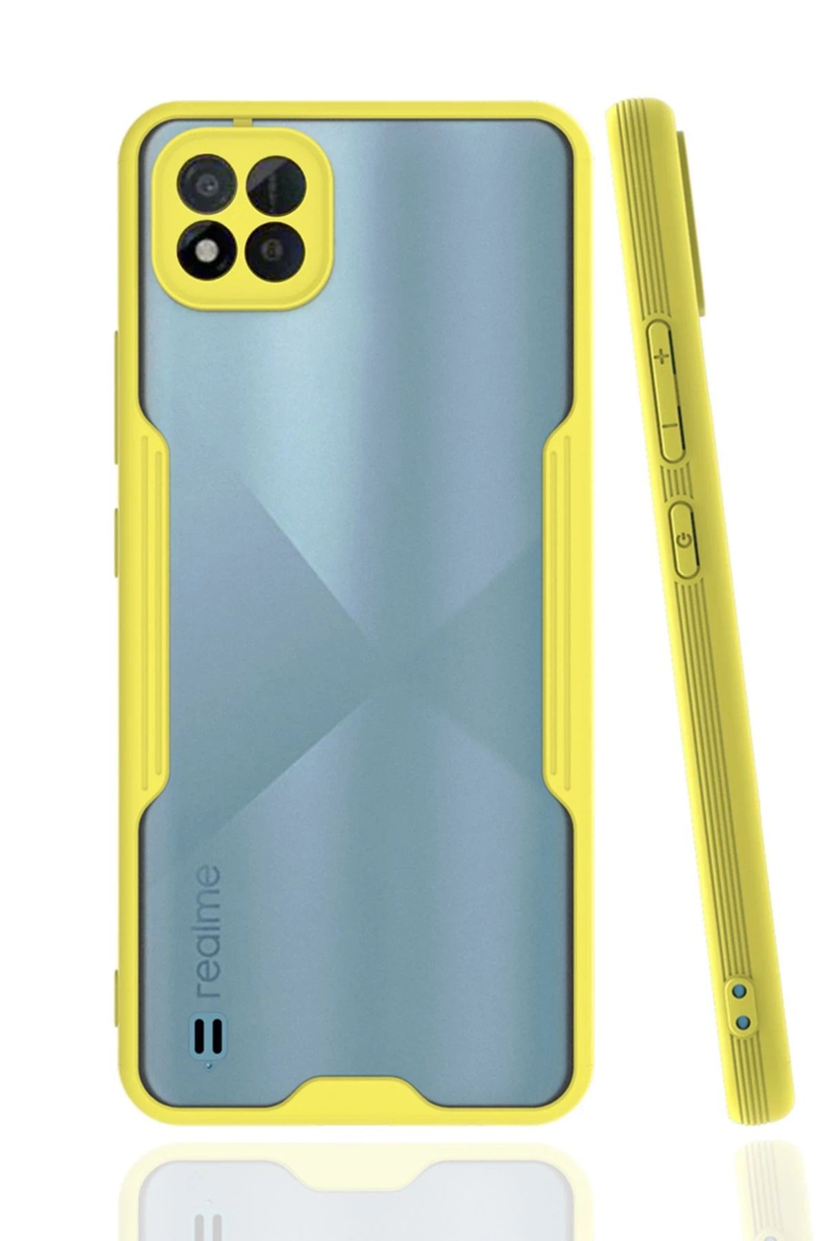 NewFace Realme C11 2021 Kılıf Platin Silikon - Sarı ALMLA
