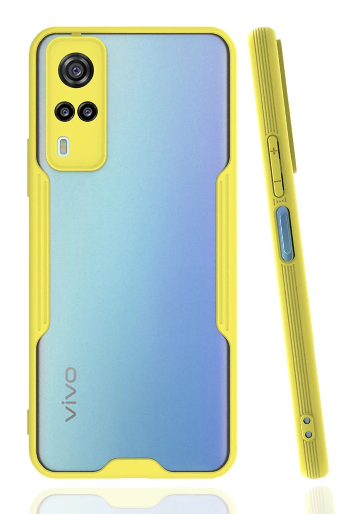 NewFace Vivo Y53S Kılıf Platin Silikon - Sarı SVLRS