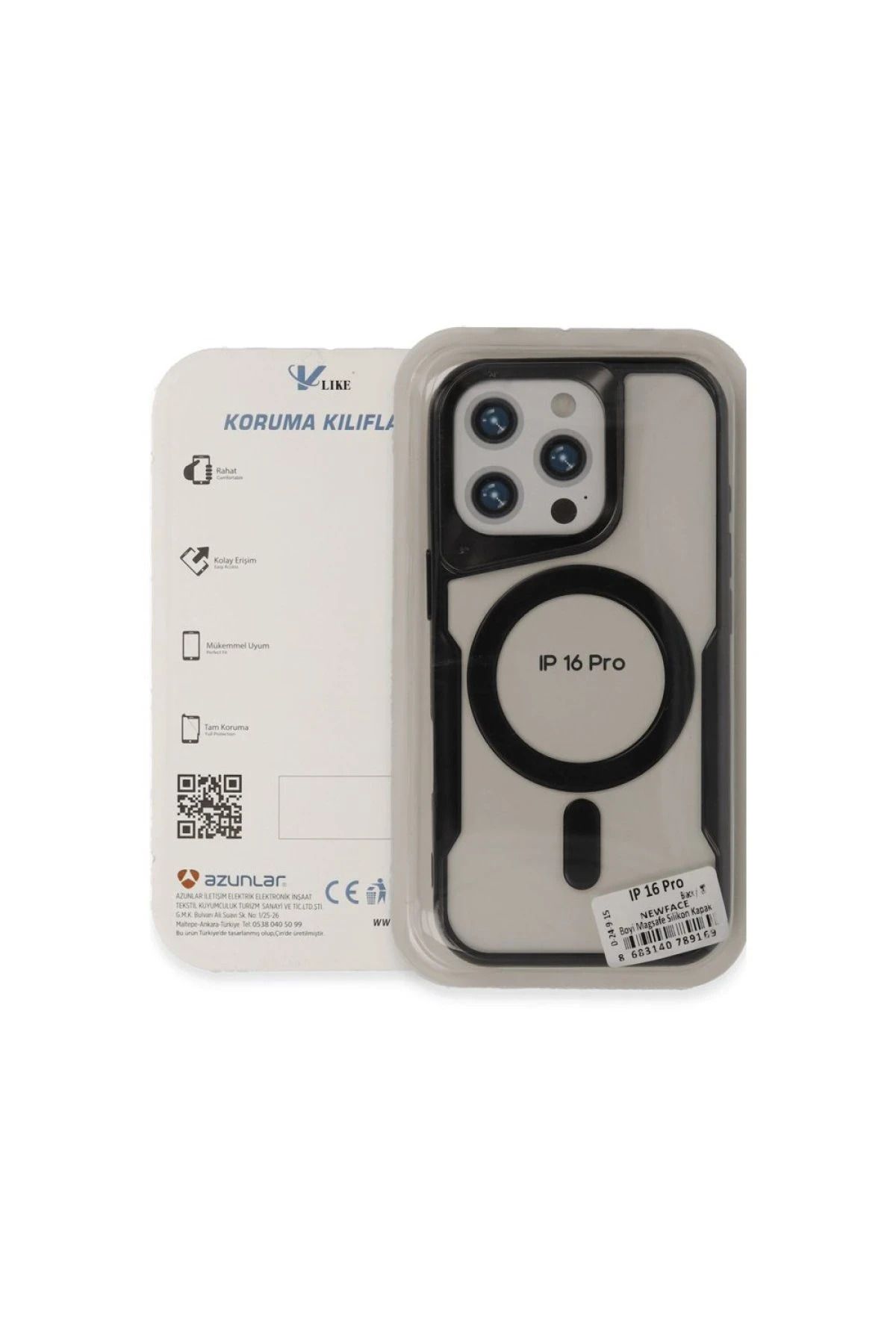 NewFace iPhone 16 Plus Kılıf Boyi Magsafe Silikon Kapak - Siyah BSTMY