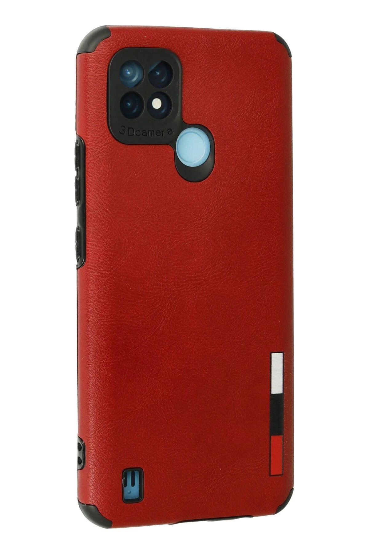 NewFace Realme C21 Kılıf Loop Deri Silikon - Kırmızı BSTMY
