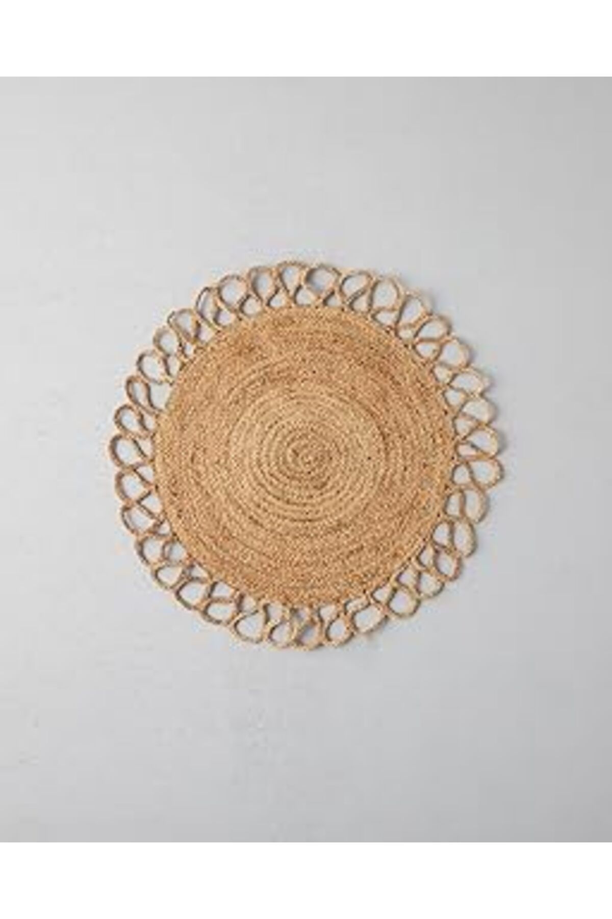 Pazarcan English Home Baghare Jüt Dekoratif Jüt Kilim Naturel