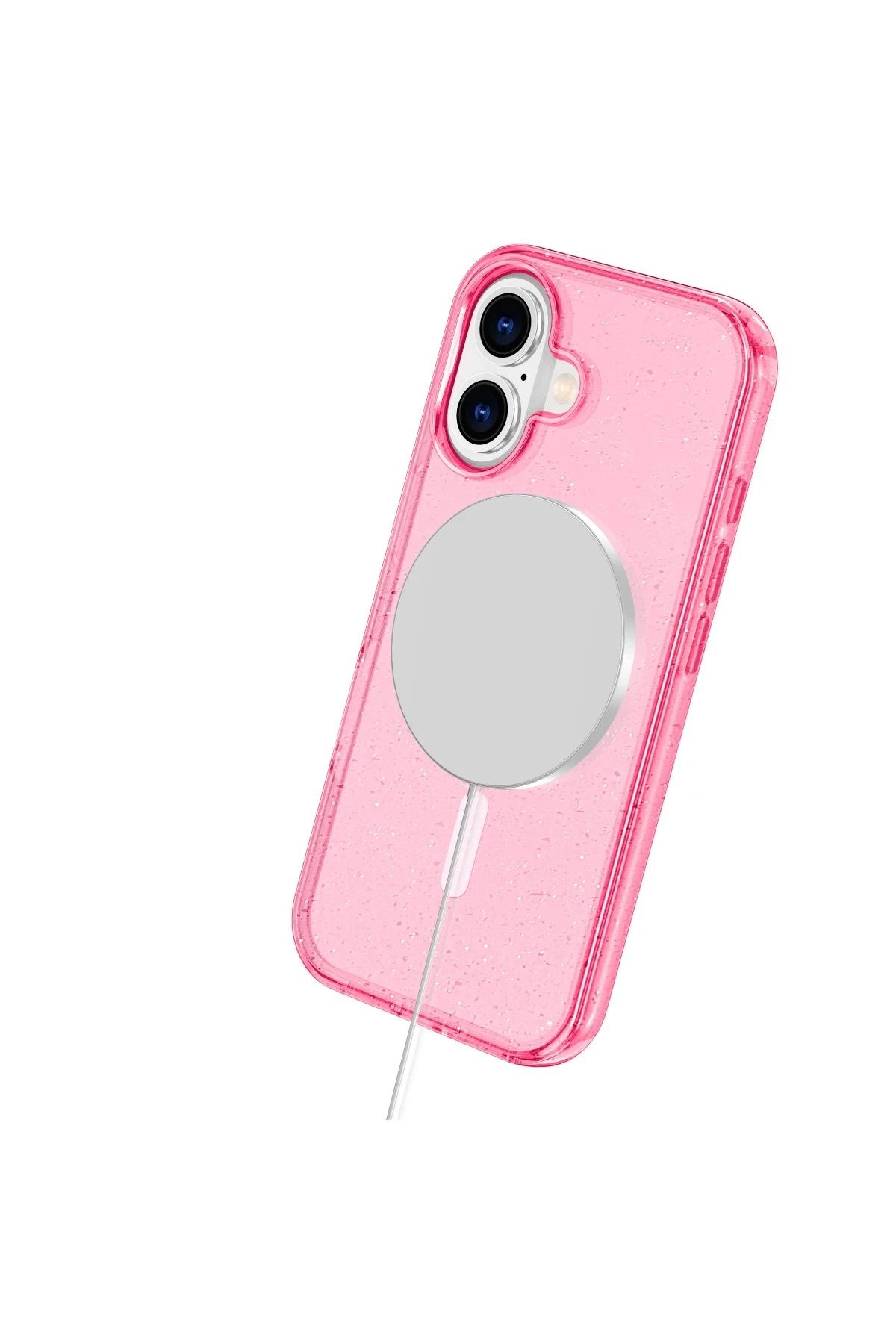NewFace iPhone 16 Plus Kılıf Glow Magsafe Kapak - Pembe BSTMY