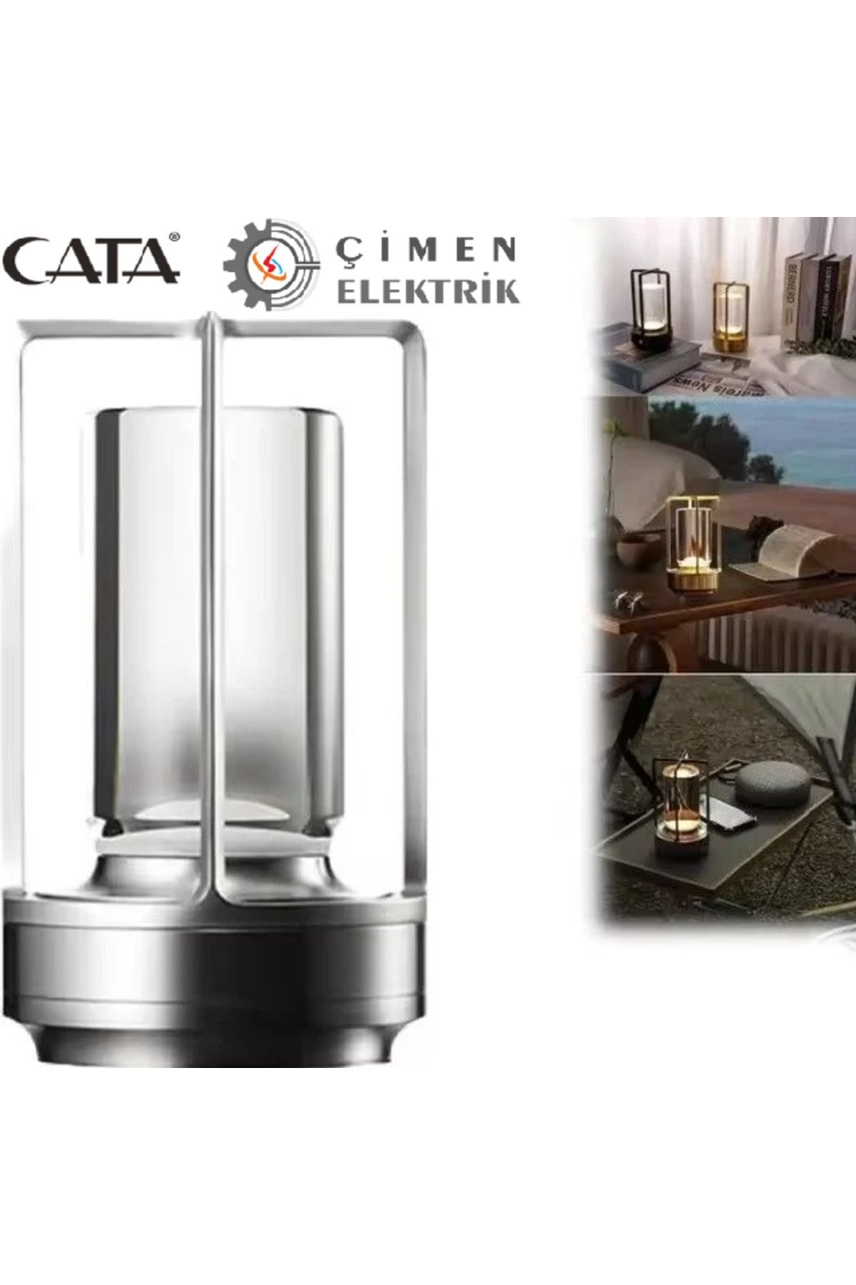Cata CT 8439 Vegas Şarjlı Masa Lambası Krom 3 Fonksiyonlu (1800K-2800K-6400K)