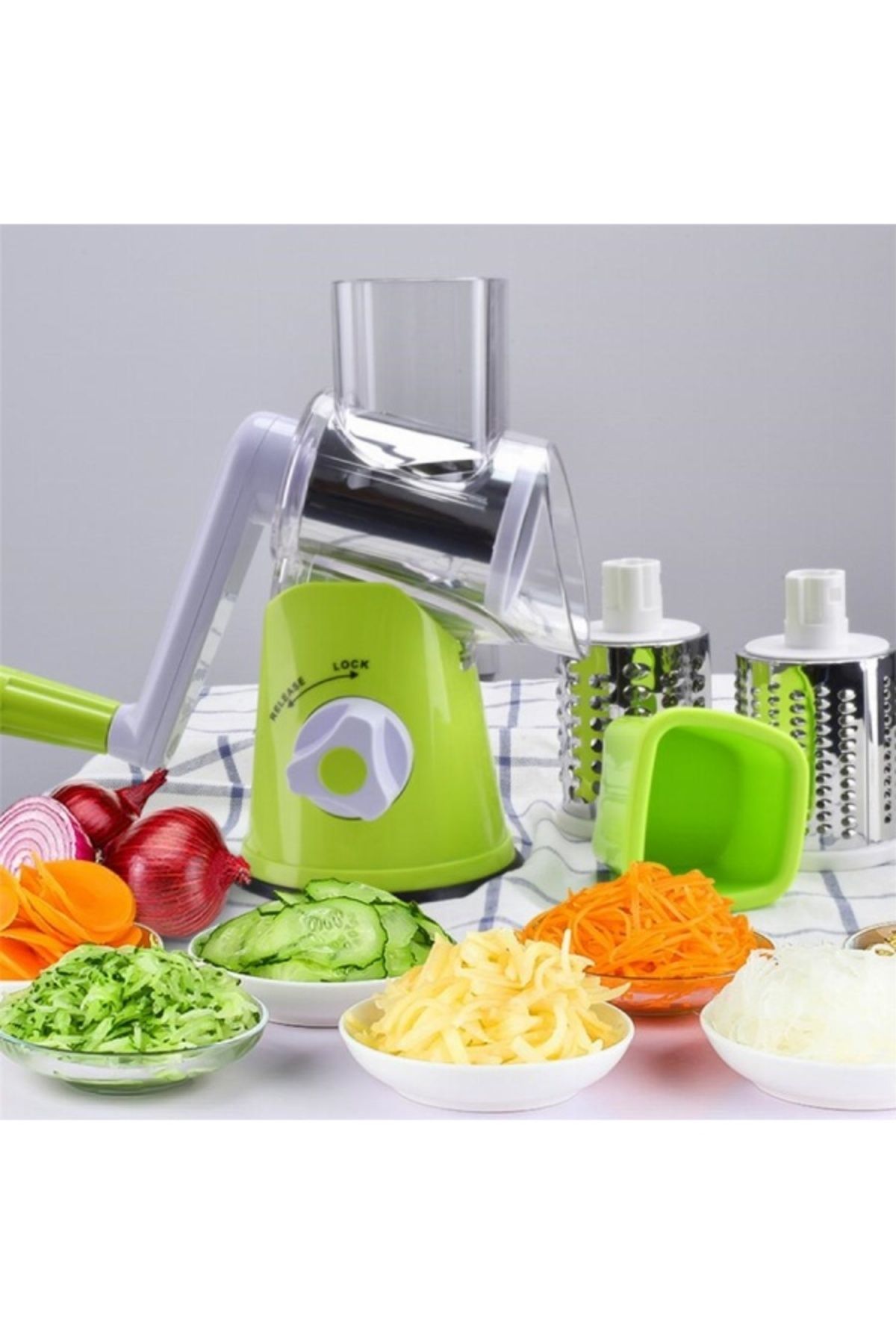 noip Tutma Kollu Çevirmeli Pratik Rulo Rende Drum Grater (7474)