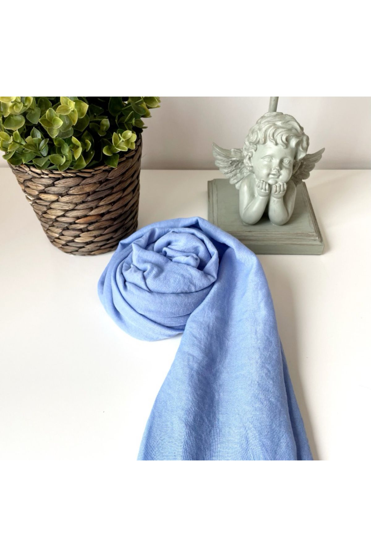 ELVİN SCARFS Düz Renk Mavi Şal