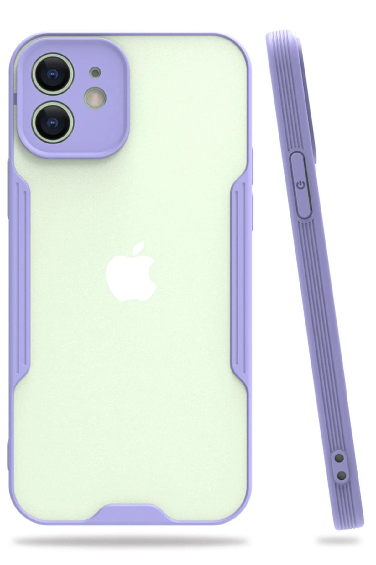 NewFace iPhone 12 Kılıf Platin Silikon - Lila BSTMY