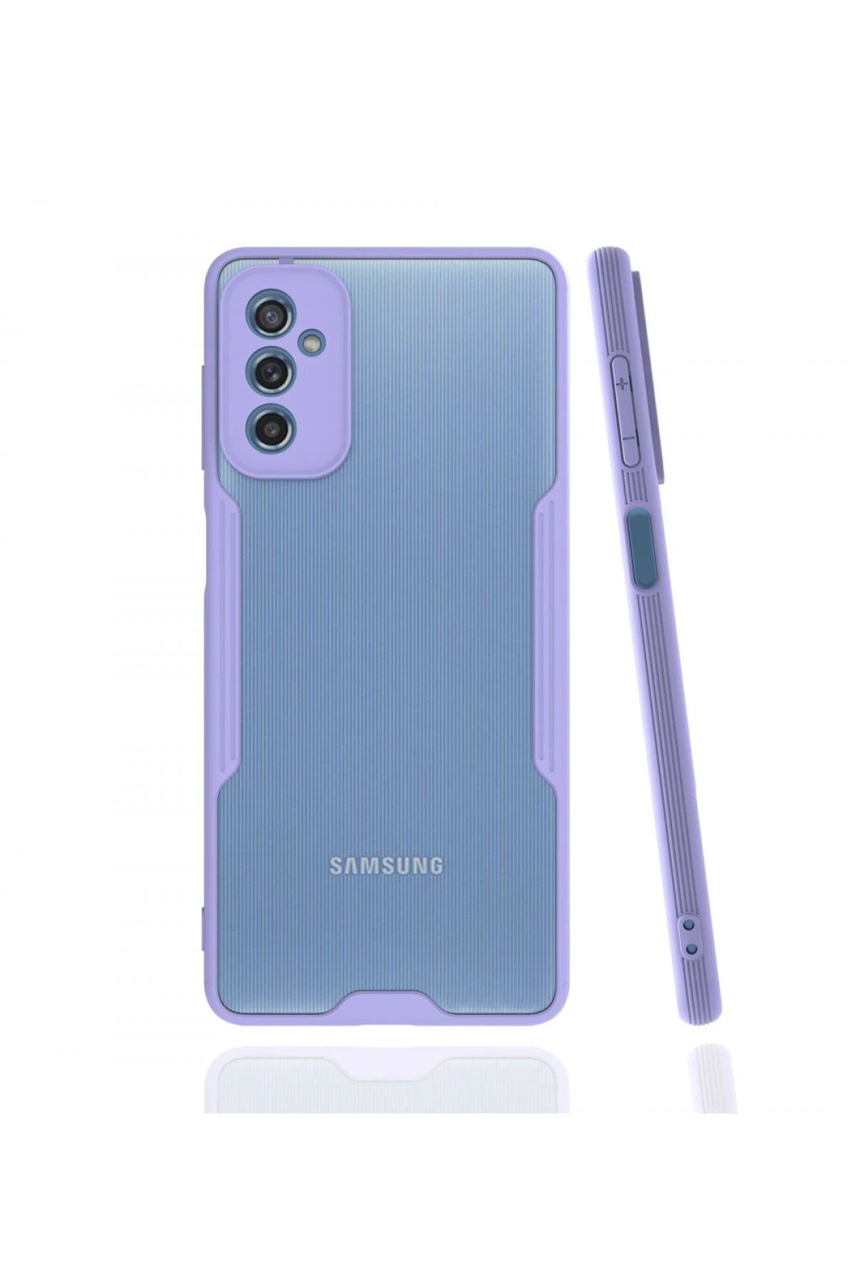 NewFace Samsung Galaxy M52 5G Kılıf Platin Silikon - Lila BSTMY