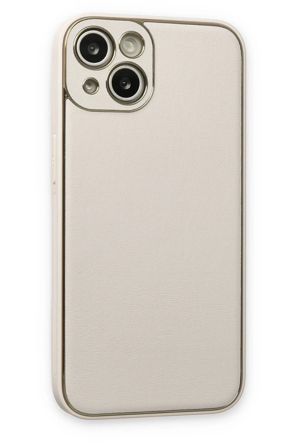 NewFace iPhone 14 Plus Kılıf Coco Deri Silikon Kapak - Beyaz BSTMY