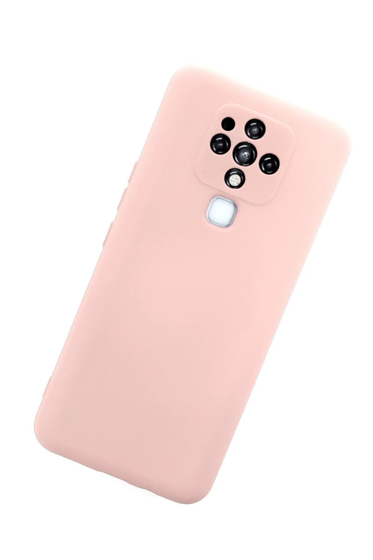 NewFace Tecno Camon 16 Kılıf Uyumlu Nano içi Kadife Silikon - Pudra BSTMY