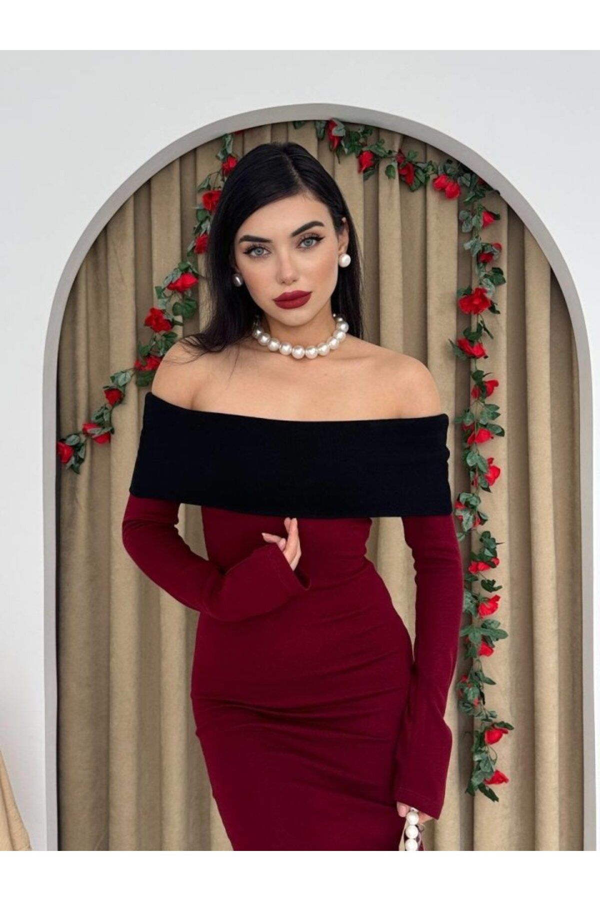 ARUZ MODA Leonidas Madonna Yaka Elbise