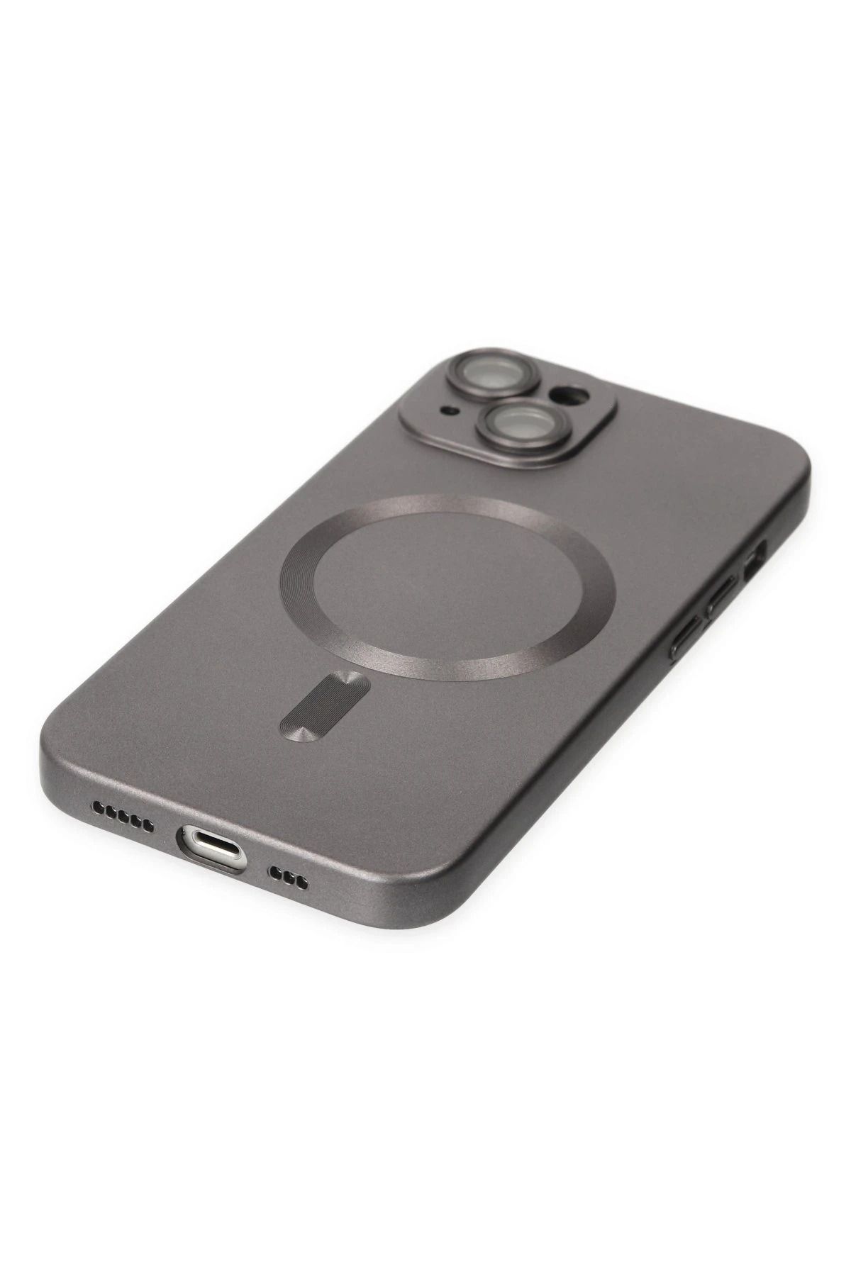 NewFace iPhone 14 Plus Kılıf Moshi Lens Magneticsafe Silikon - Füme BSTMY