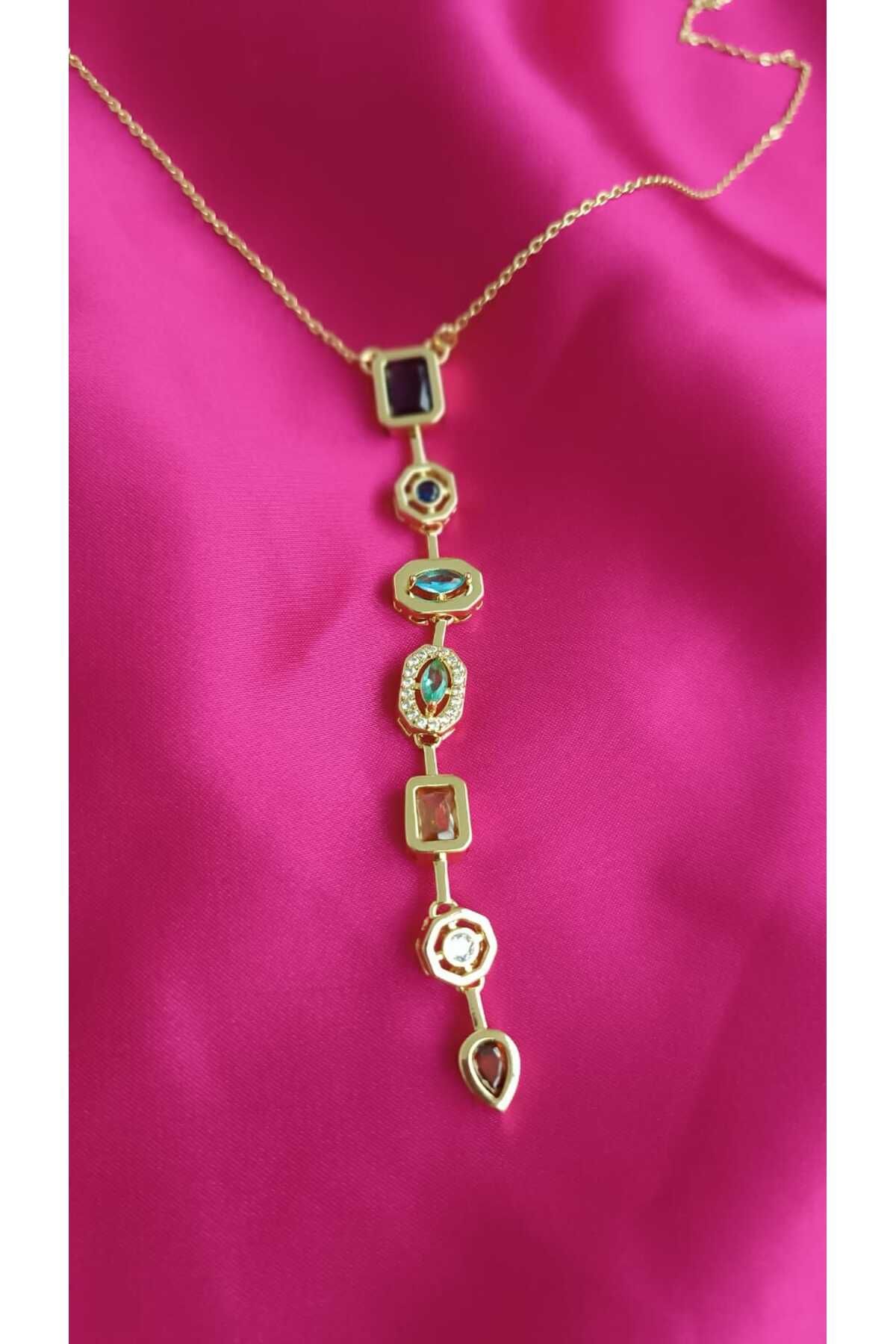 shop Çelik Kararma Yapmaz Trend Melis Göral Tasarım Taşlı Y Kolye