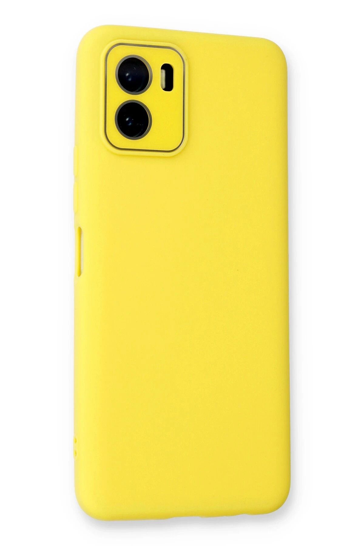 NewFace Vivo Y15S Kılıf Lansman Glass Kapak - Sarı SVLRS