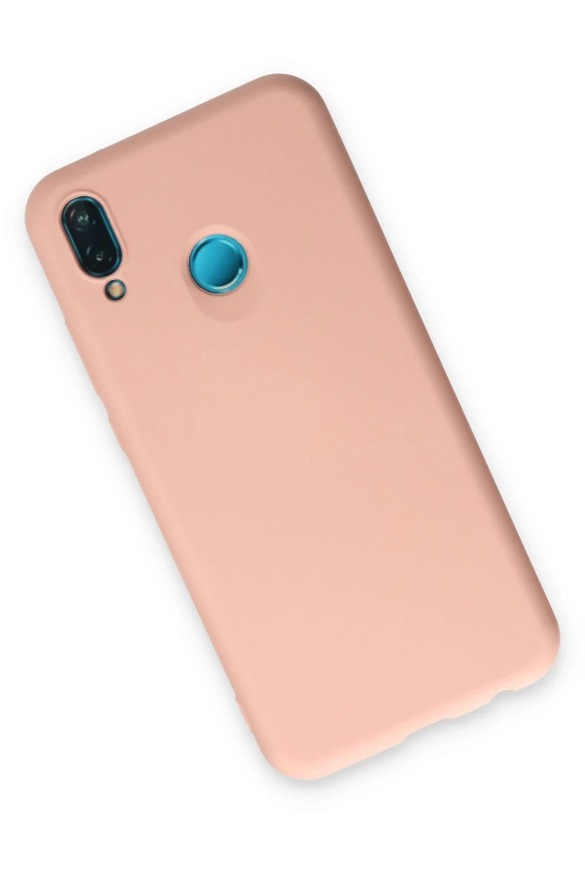 NewFace Huawei P20 Lite Uyumlu  Kılıf Nano içi Kadife Silikon - Pudra BSTMY