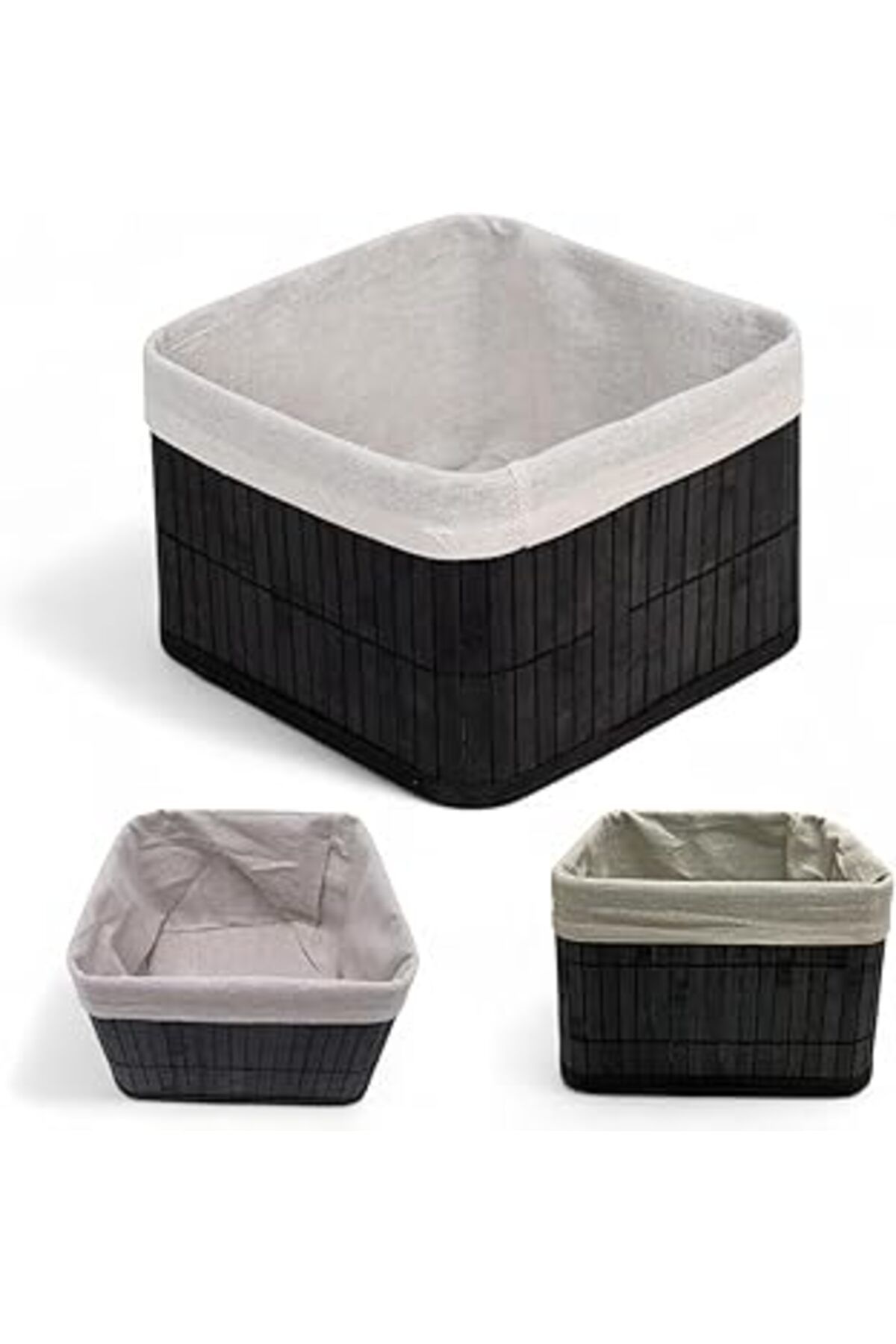 NZM TİCARET Çok Amaçlı Saklama Kutusu Düzenleyici Organizer, Dekoratif Düzenleyici Siyah (20X20X13CM)