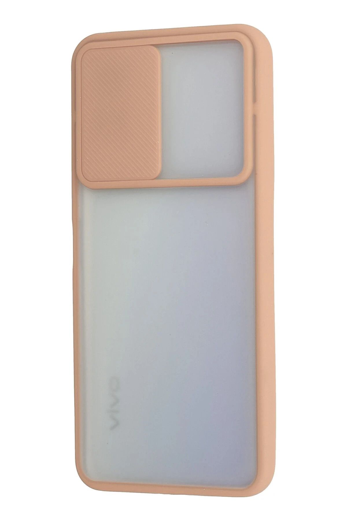 NewFace Vivo Y53S Kılıf Palm Buzlu Kamera Sürgülü Silikon - Pembe SVLRS
