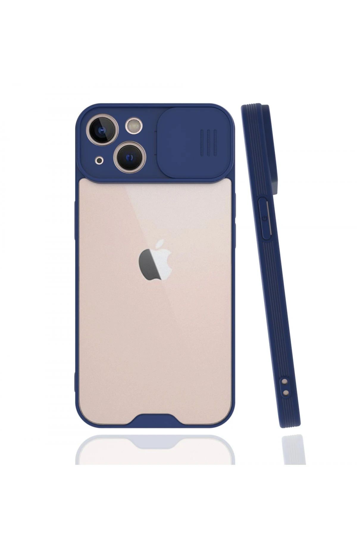 NewFace iPhone 13 Mini Kılıf Platin Kamera Koruma Silikon - Lacivert BSTMY