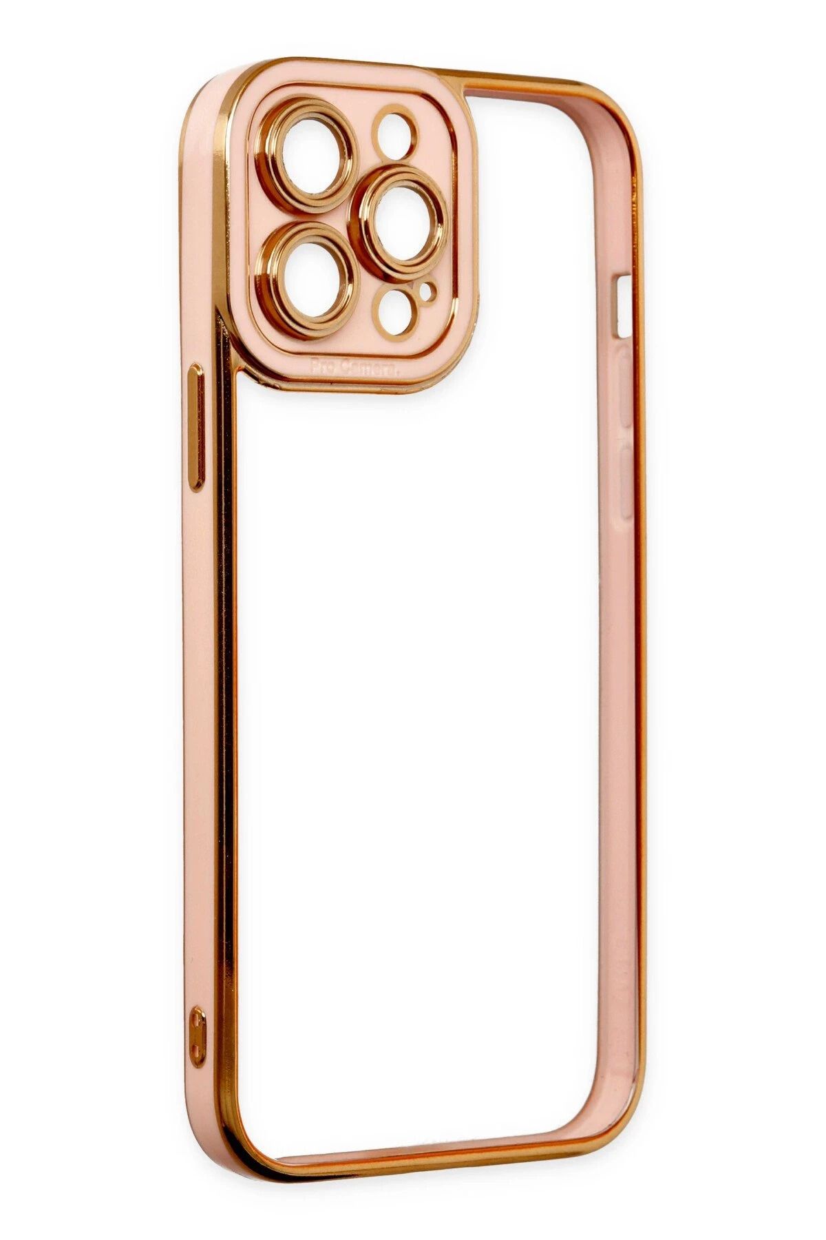 NewFace iPhone 13 Pro Kılıf Liva Lens Silikon - Rose BSTMY