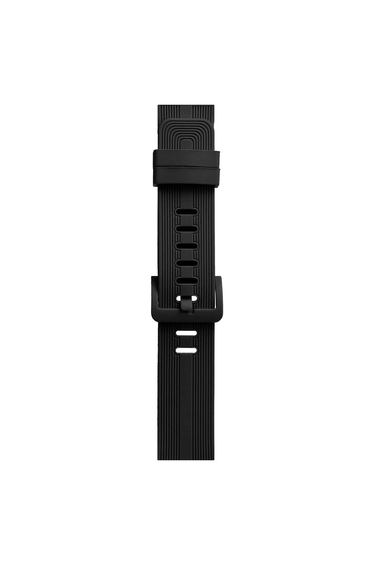 NewFace Apple Watch 42mm KR408 Çizgili Silikon Kordon - Siyah SVLRS