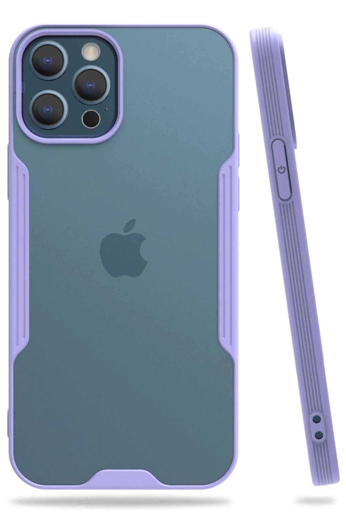 NewFace iPhone 12 Pro Max Kılıf Platin Silikon - Lila BSTMY