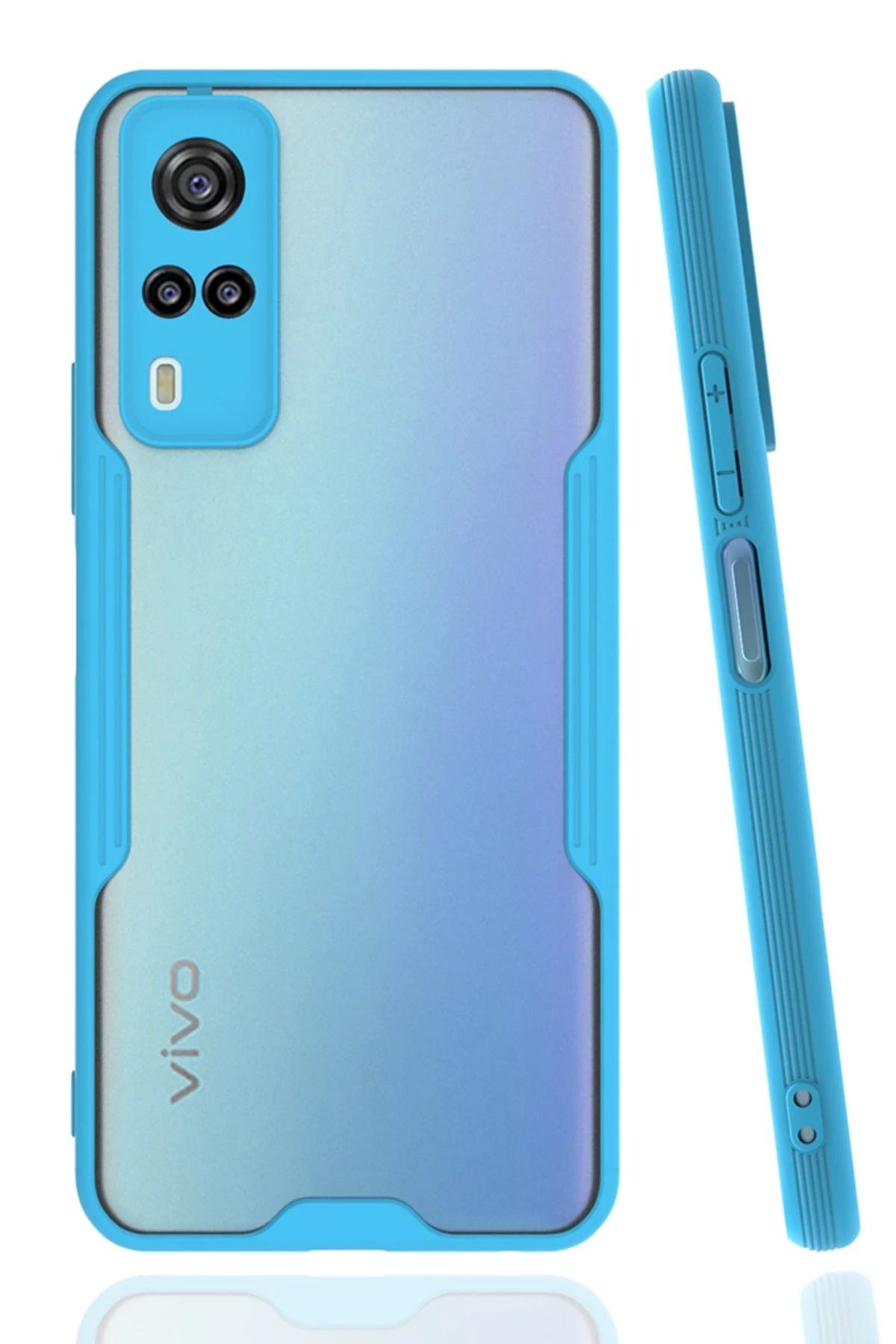 NewFace Vivo Y53S Kılıf Platin Silikon - Mavi SVLRS
