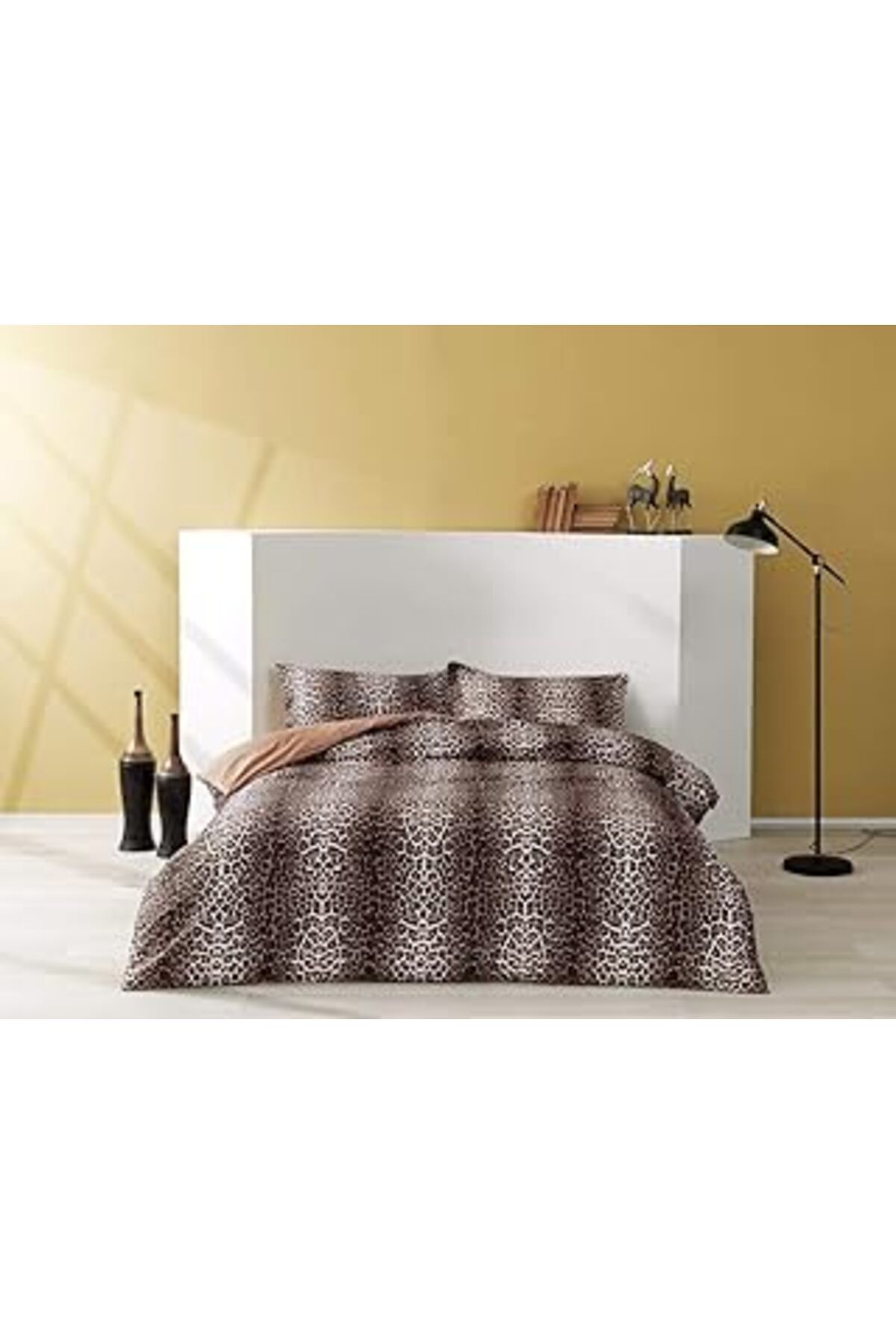 Pazarcan Taç Saten Leopard Çift Kişilik Nevresim Takımı, Çok Renkli