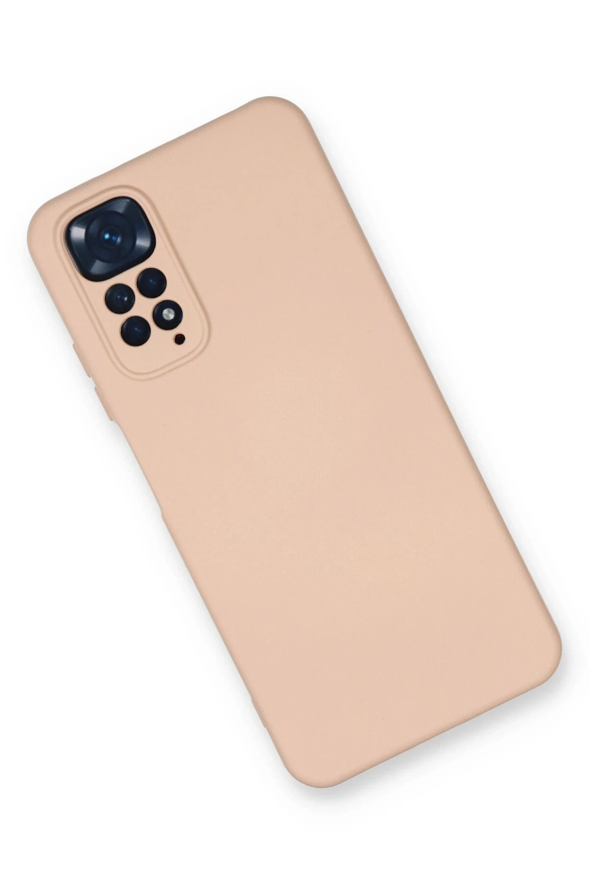 NewFace Xiaomi Redmi Note 11 Uyumlu  Kılıf Nano içi Kadife Silikon - Pudra BSTMY