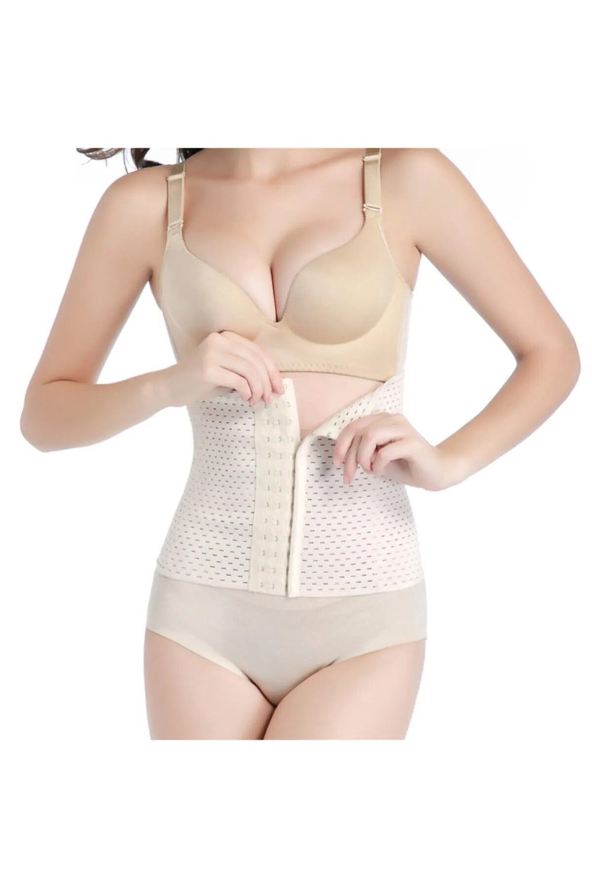 Ecosell 3 Kademe Unisex Inceltici Vücut Şekillendirici Zayıflatıcı Sıkılaştırıcı Lohusa Bel Korsesi Ten