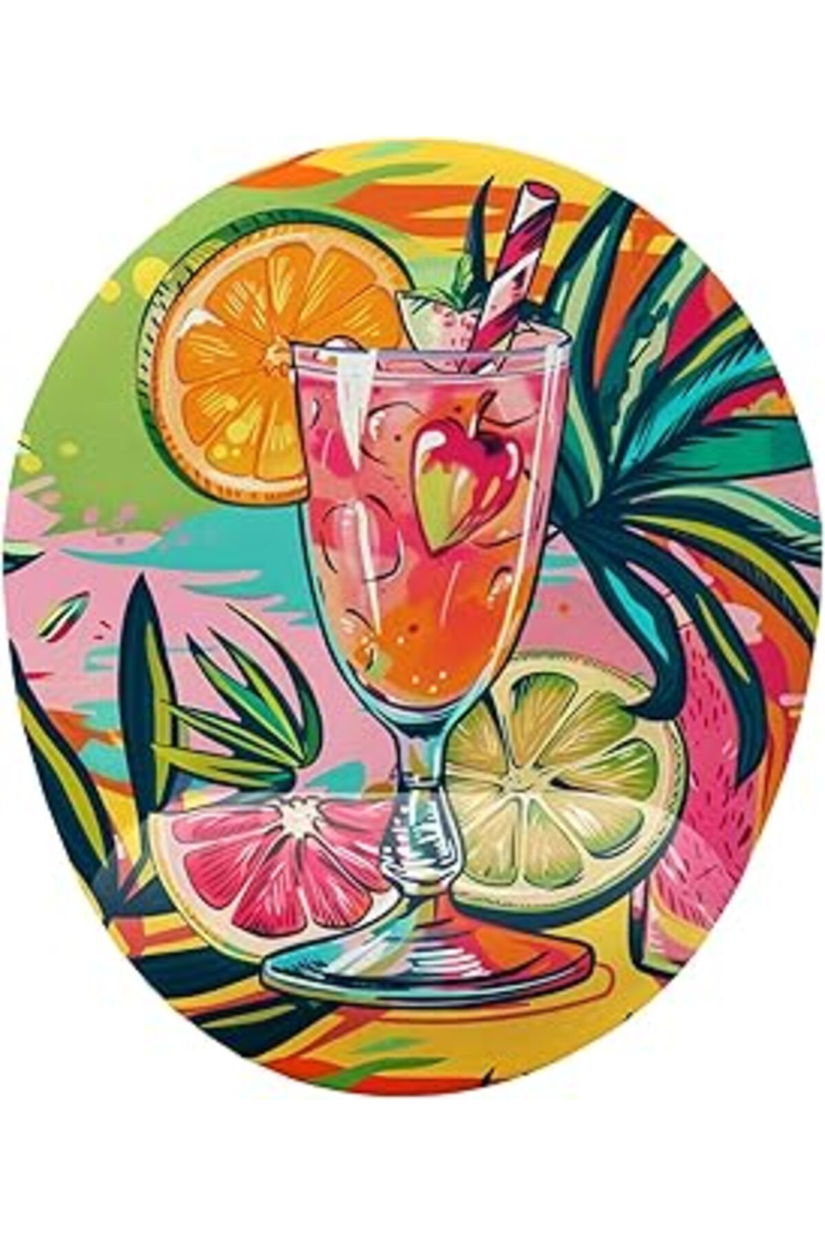 Mu Art Ahşap Iyi Fikirler Meyve Kokteyli Bilek Destekli Mouse Pad