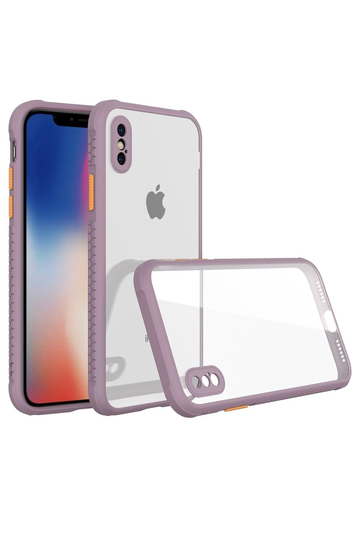 NewFace iPhone XS Max Kılıf Miami Şeffaf Silikon - Açık Mor NRMSA