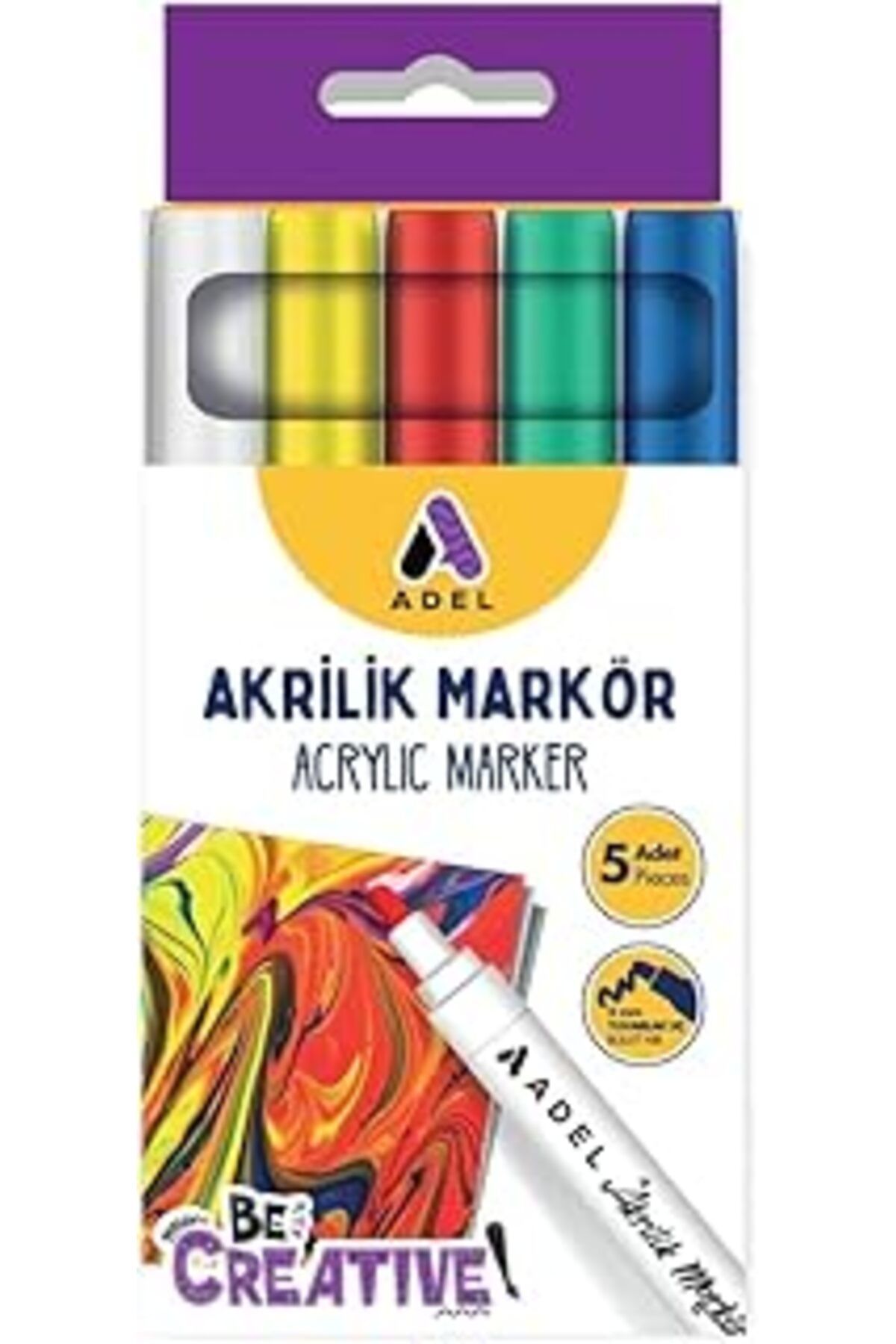 NETWORK ART Adel Akrilik Markör 5'li, Klasik Renkler