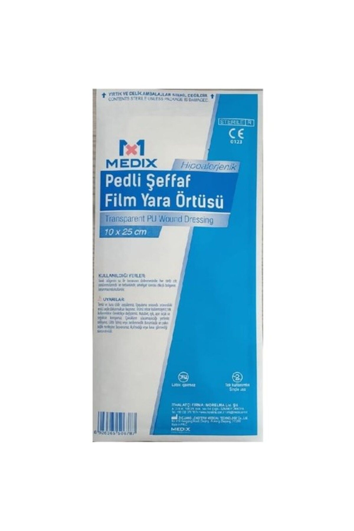 MEDİX Medix Pedli Şeffaf Film Yara Örtüsü 10 X 25 Cm - Tekli