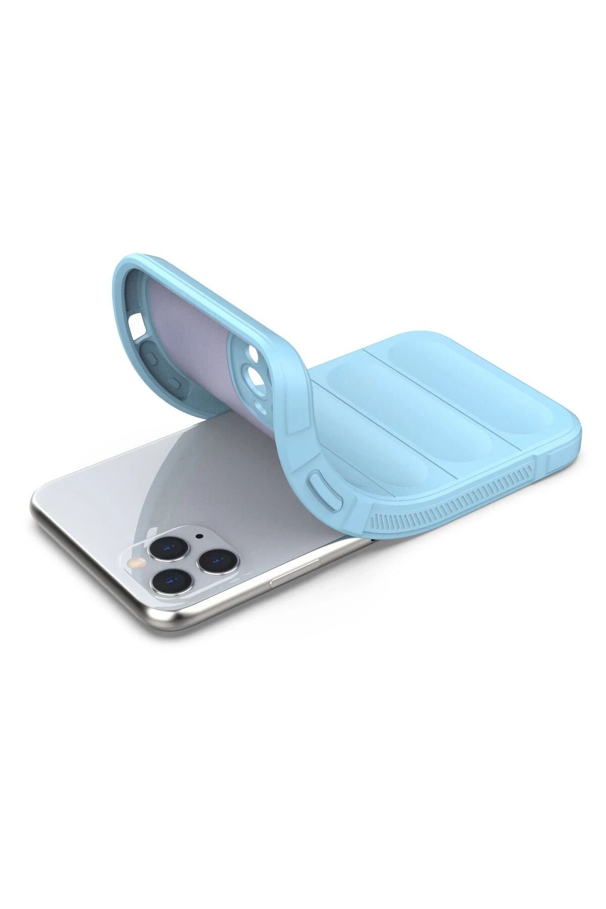 NewFace iPhone 11 Pro Max Kılıf Uyumlu  Optimum Silikon - Sky Blue BSTMY