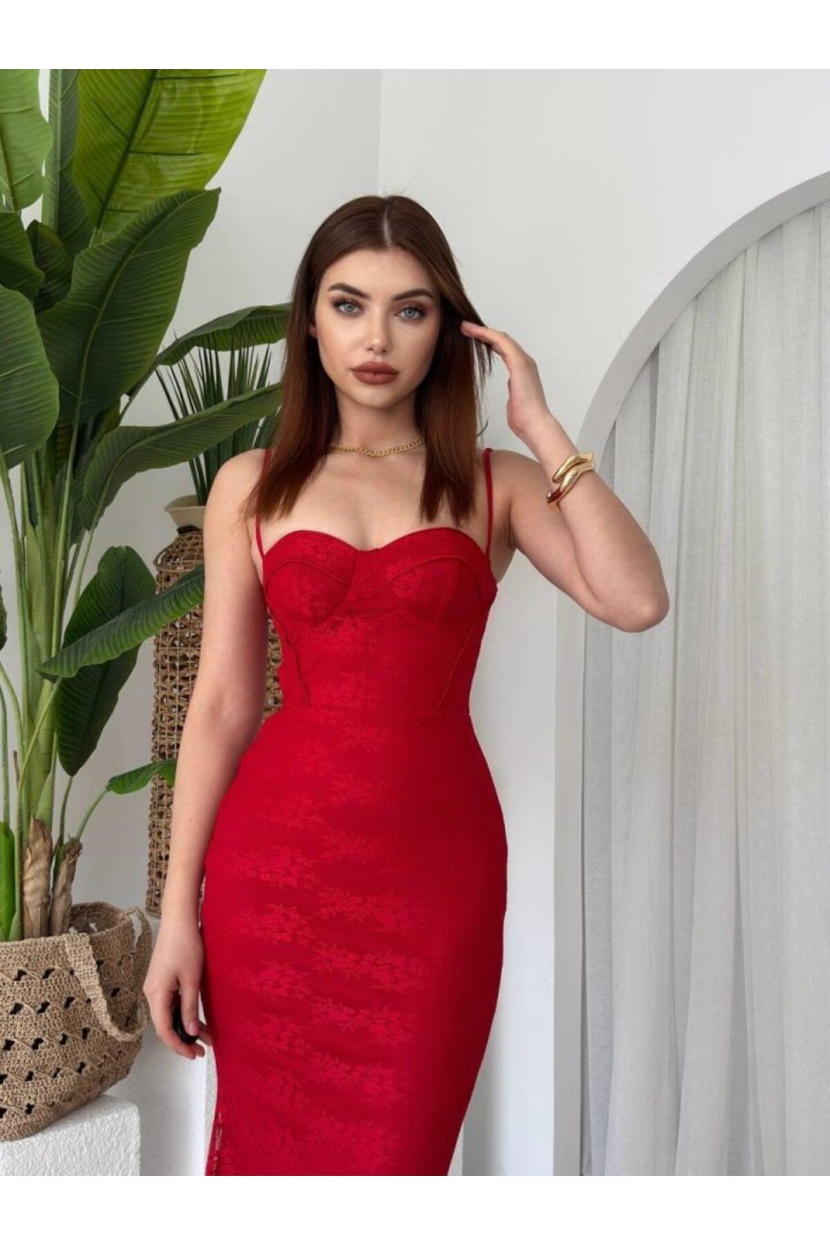 ARUZ MODA Kalıse İp Askılı Elbise