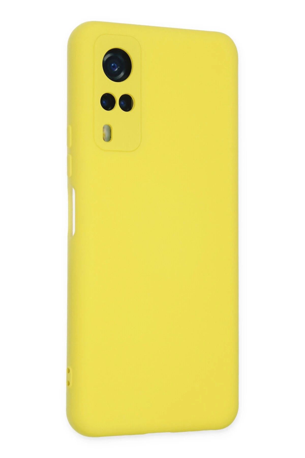 NewFace Vivo Y53S Uyumlu Kılıf Nano içi Kadife Silikon - Sarı SVLRS