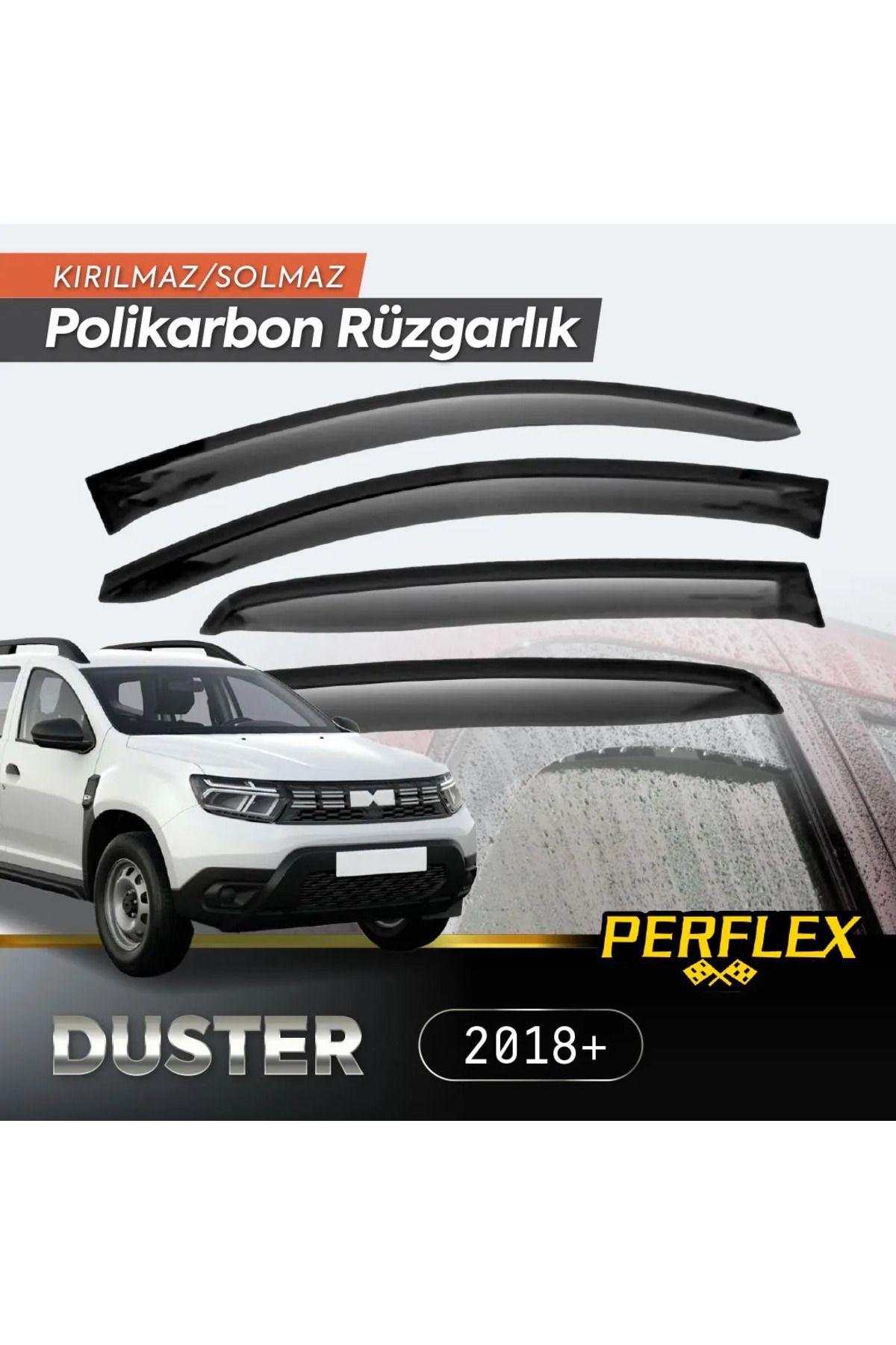 musellife Polikarbon Kırılmaz Rüzgarlık V2 Düz Dacia Duster 2018+