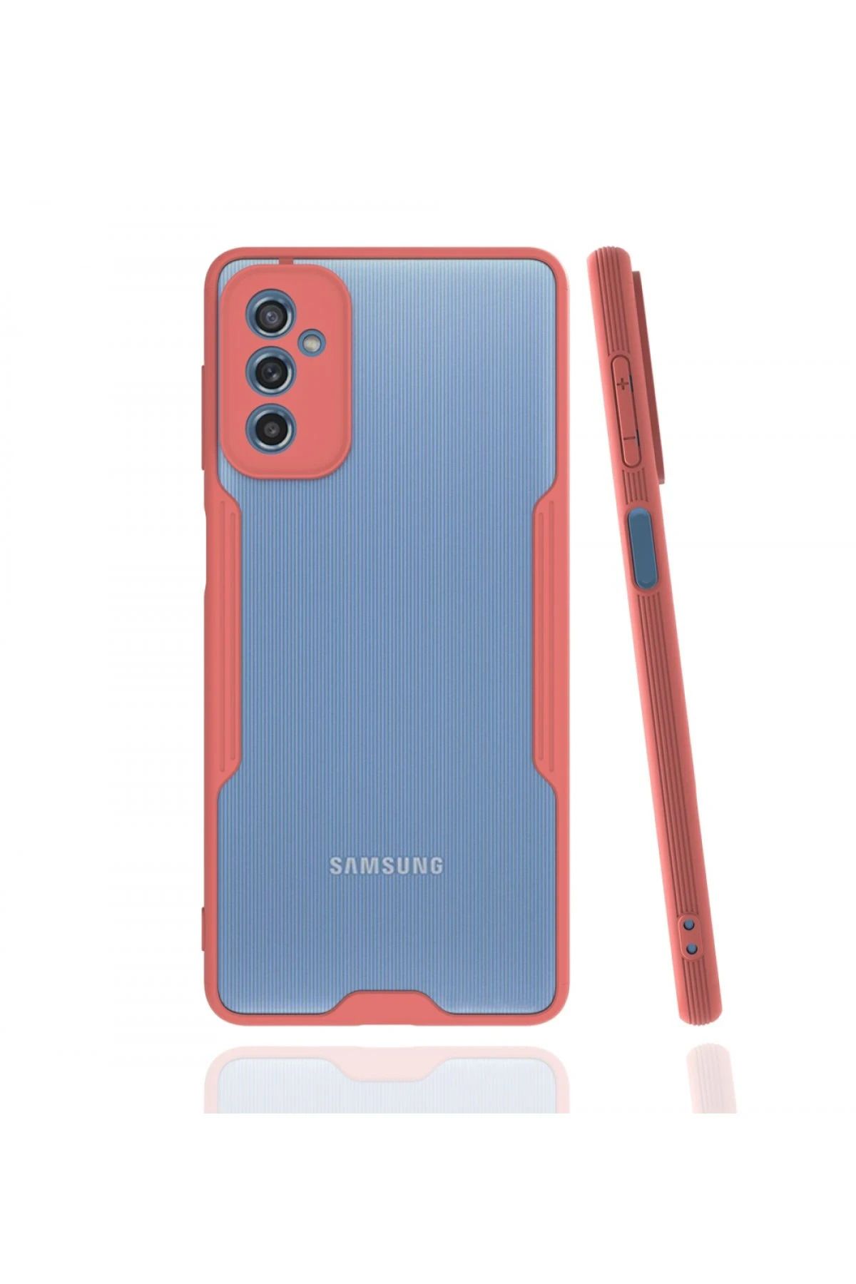 NewFace Samsung Galaxy M52 5G Kılıf Platin Silikon - Pembe BSTMY