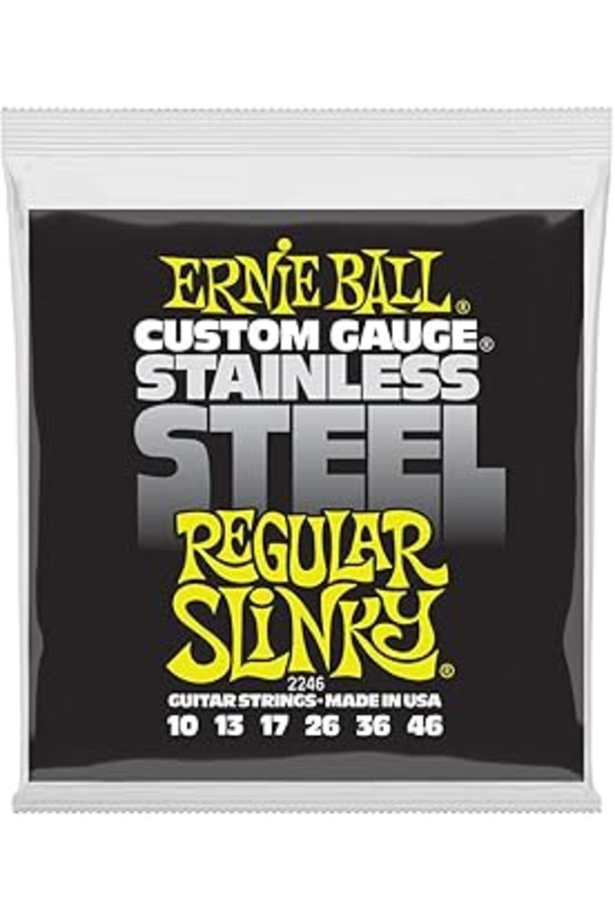 Pazarcan Ernie Ball Düzenli Slinky Paslanmaz Çelik Yara Elektro Gitar Enstrüman Telleri, Ölçü 10-46