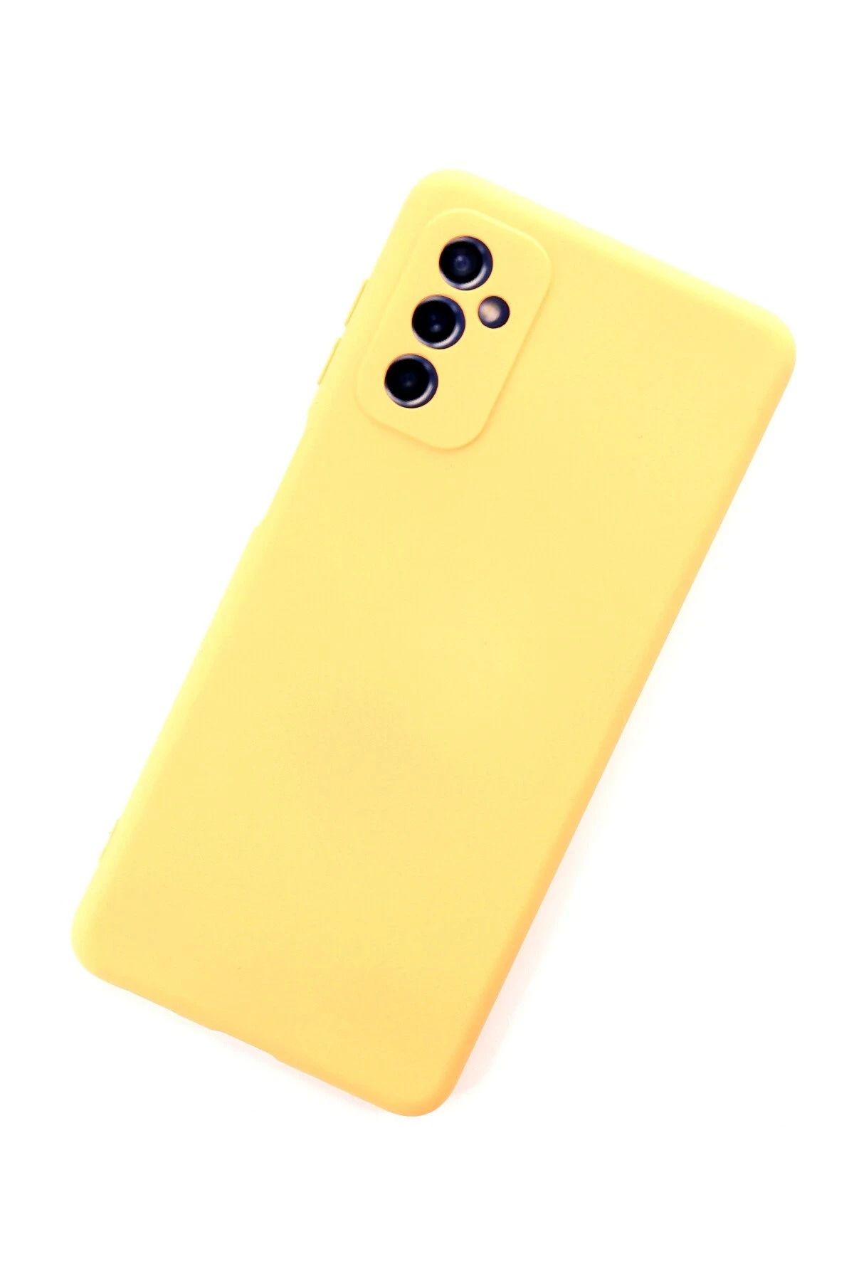 NewFace Galaxy M52 5G Kılıf Nano içi Kadife Silikon - Sarı BSTMY