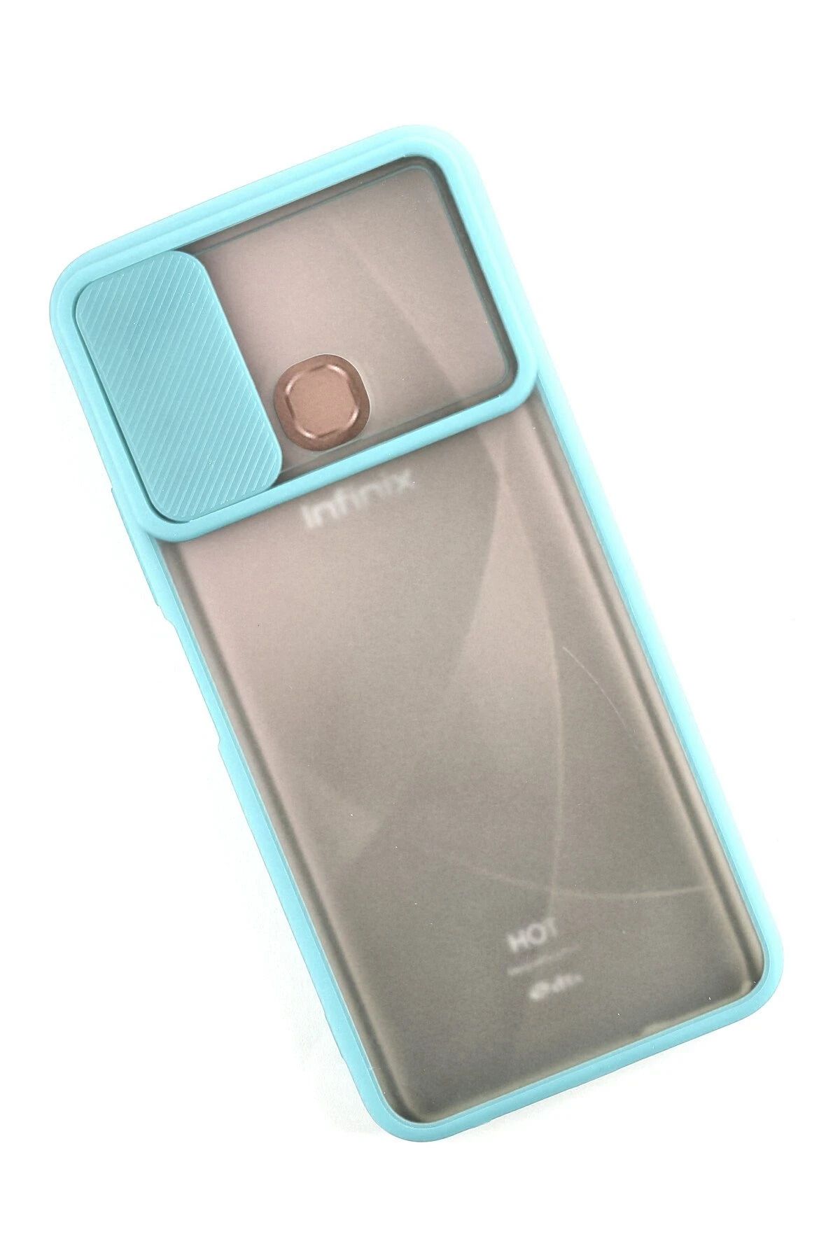 NewFace İnfinix Hot 9 Kılıf Palm Buzlu Kamera Sürgülü Silikon - Turkuaz NRMSA
