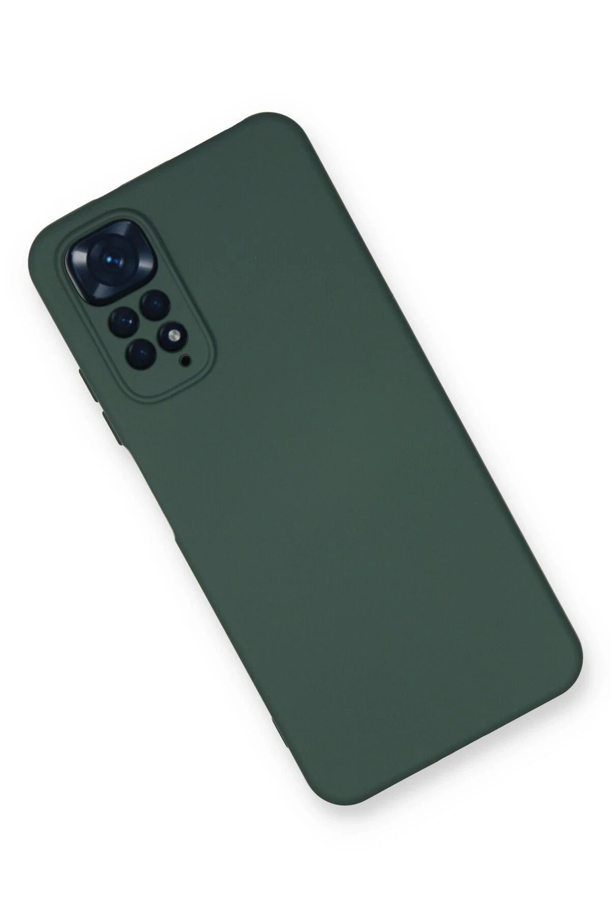 NewFace Xiaomi Redmi Note 11 uyumlu  Nano içi Kadife Silikon - Koyu Yeşil BSTMY