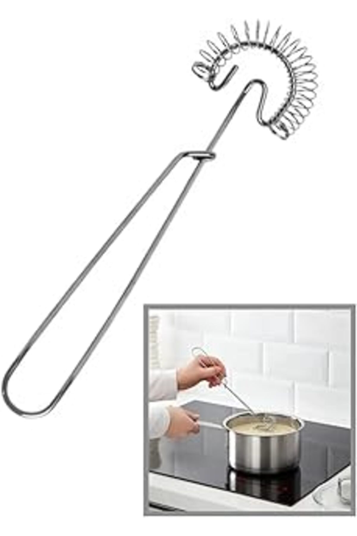 Mu Art Ahşap Orret Home Pratik Paslanmaz Lüx Çelik Çırpıcı,Yaylı Yumurta Çırpıcı Çelik Çırpıcı,Çırpma Teli,Yaylı