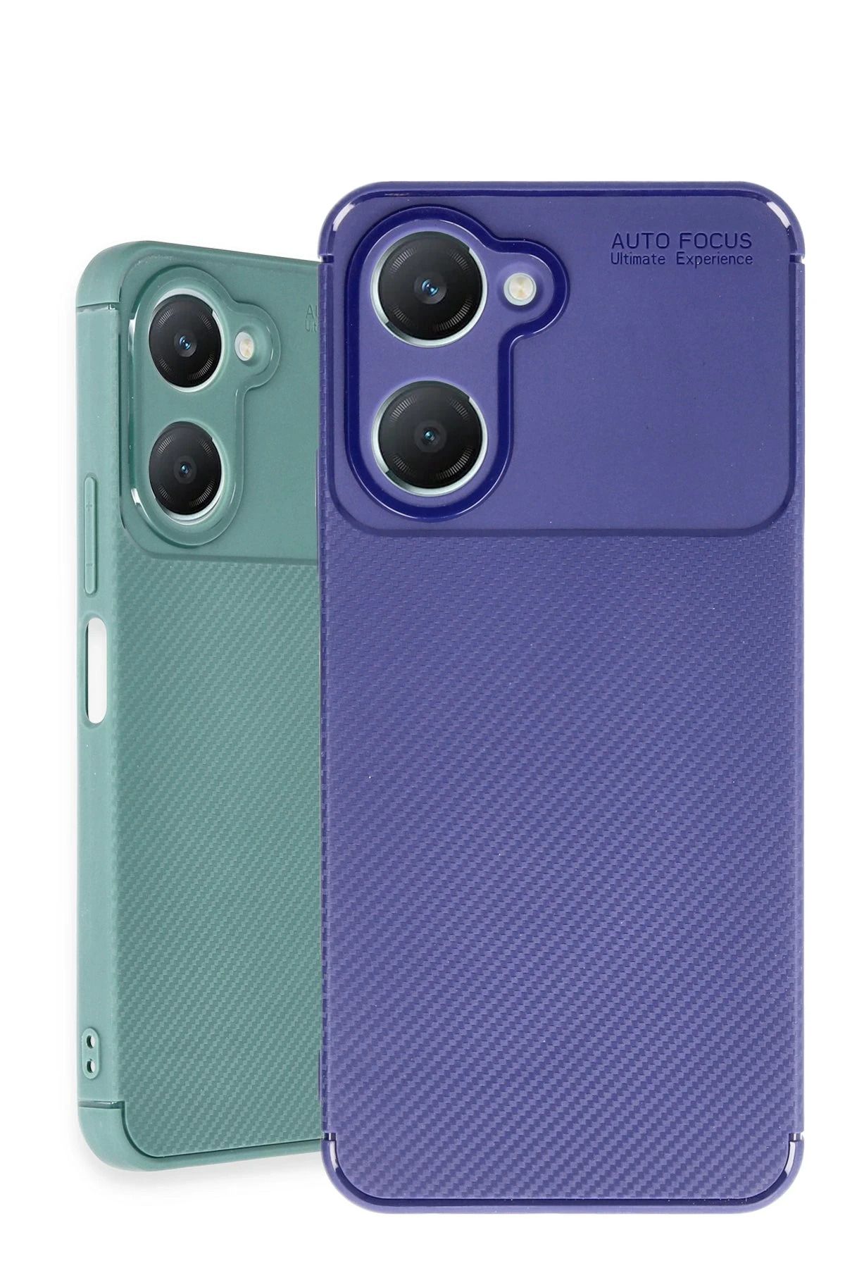 NewFace Vivo Y18 Kılıf Auto Focus Karbon Kapak - Koyu Yeşil BSTMY