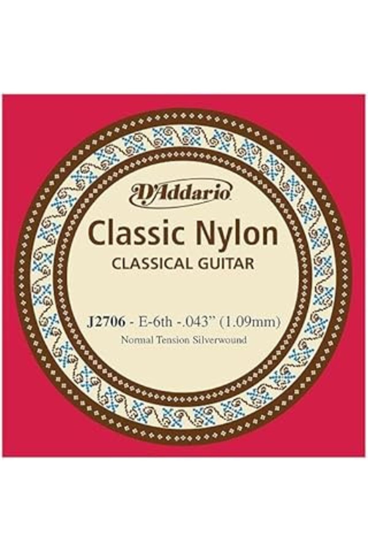 Pazarcan D'Addario J2706 Klasik Gitar Tek Teli, Classic Nylon, Normal Tension