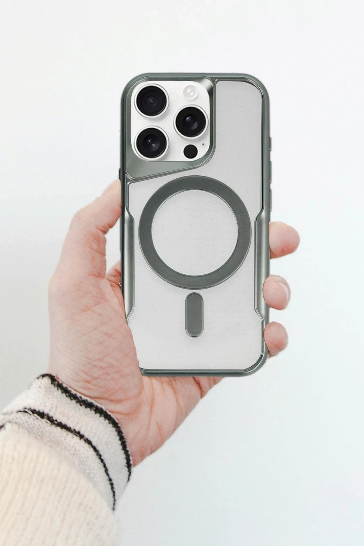 NewFace iPhone 15 Pro Max Kılıf Boyi Magsafe Silikon Kapak - Lacivert BSTMY