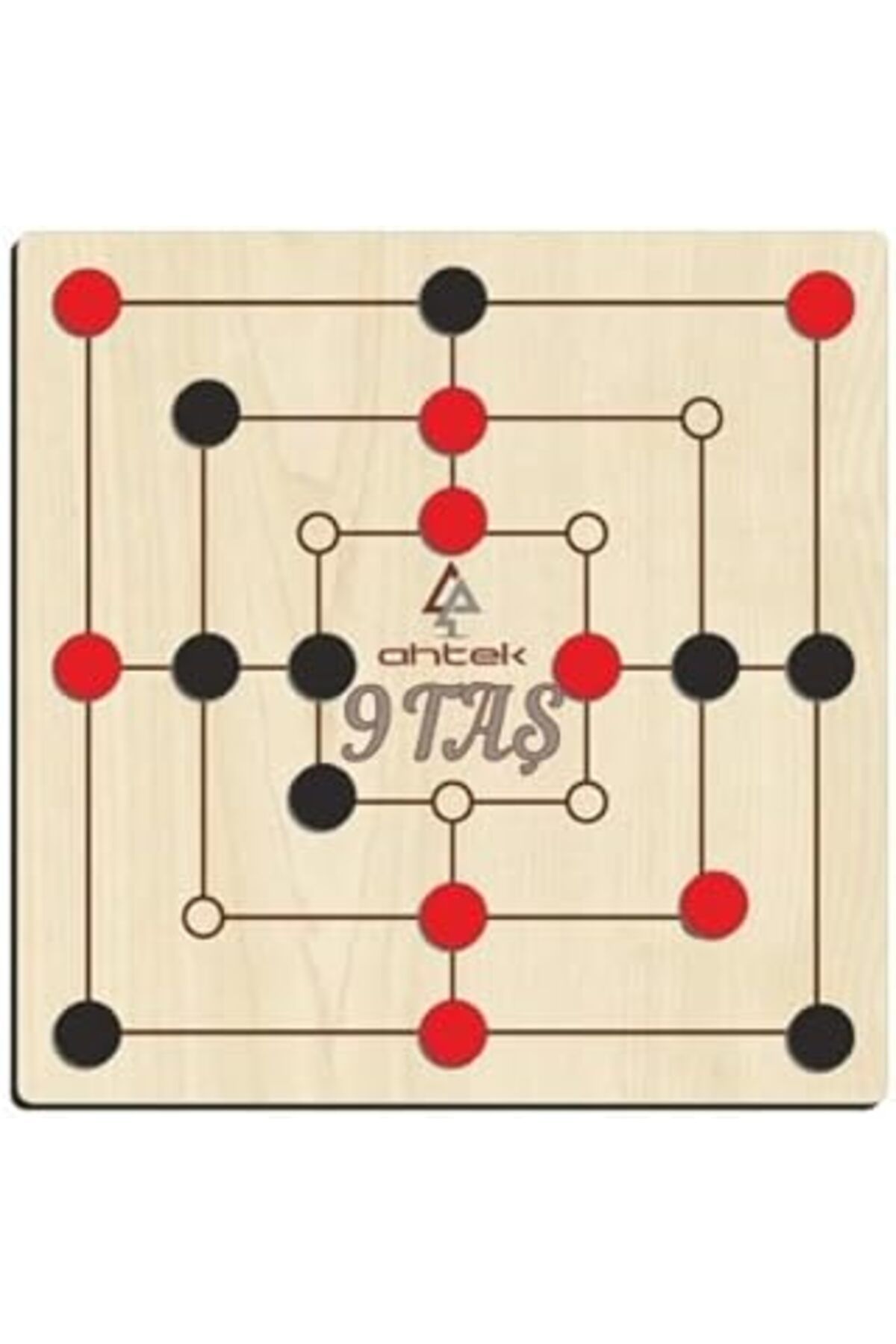 DENİZBİLİŞİM Ahtek Ahşap 9 Taş Akıl, Zeka Ve Strateji Oyunu (DOKUZTAŞ, DOKUZ TAŞ) Etic043