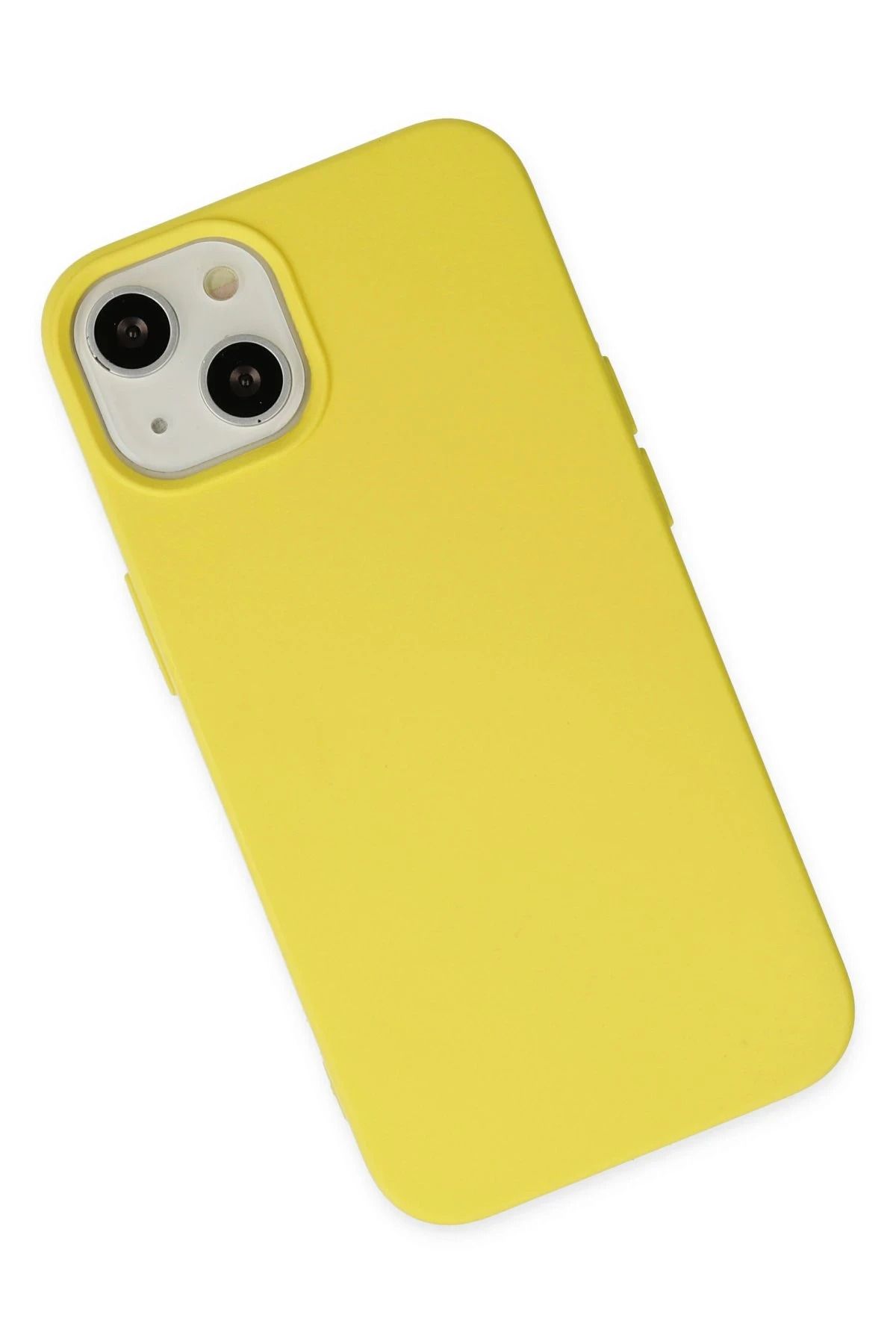 NewFace iPhone 14 Uyumlu   Kılıf Nano içi Kadife Silikon - Sarı